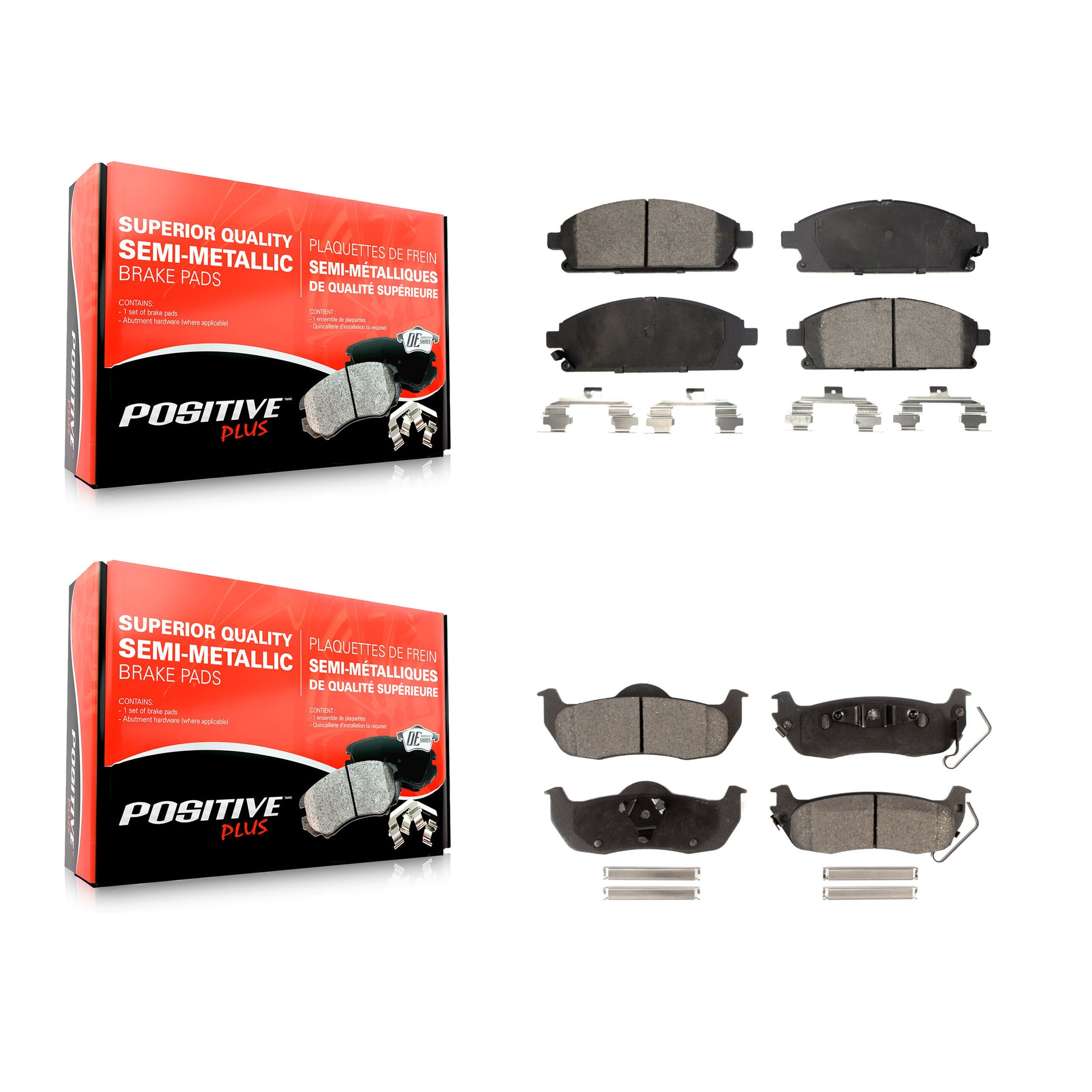 Positive Plus KPF-100390 Disc Brake Pad for 2004 Nissan Pathfinder - Front and Rear