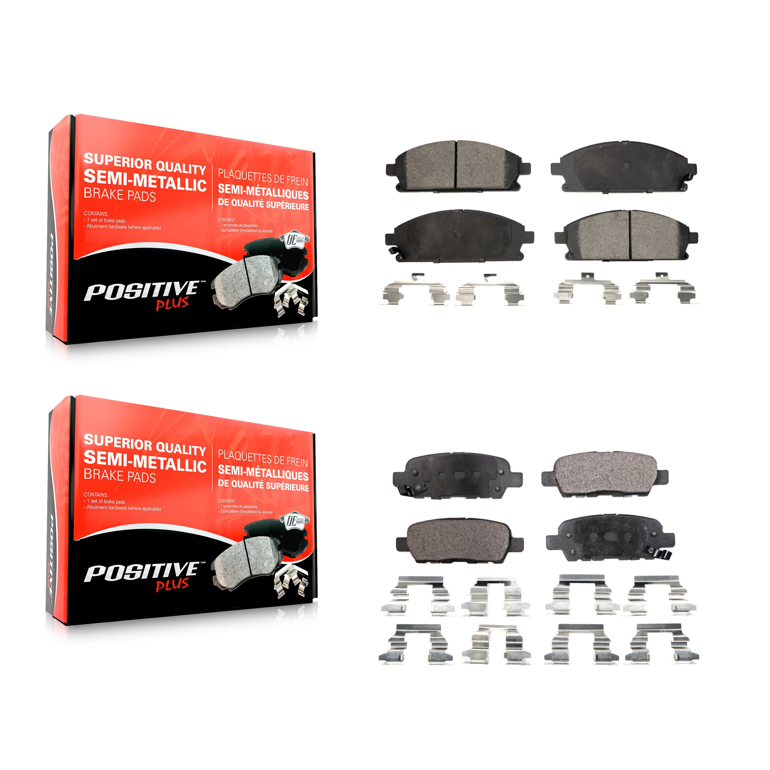 Positive Plus KPF-100392 Disc Brake Pad for 2002-2009 Nissan Quest, Nissan X-Trail - Front and Rear