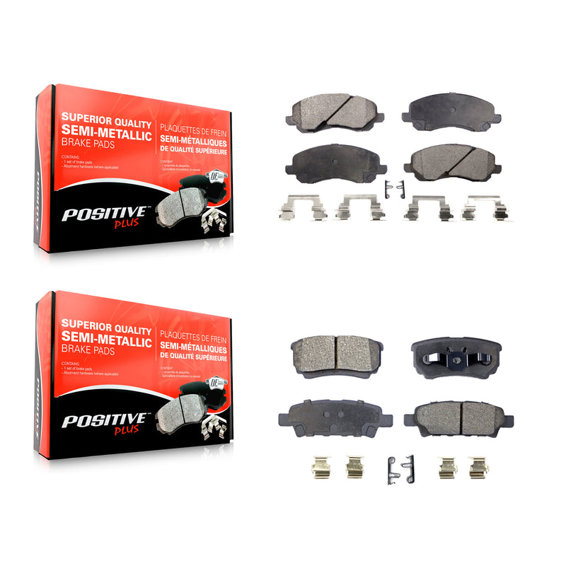 Positive Plus KPF-100398 Disc Brake Pad for 2004-2017 Mitsubishi Lancer, Chrysler 200 and More - Front and Rear