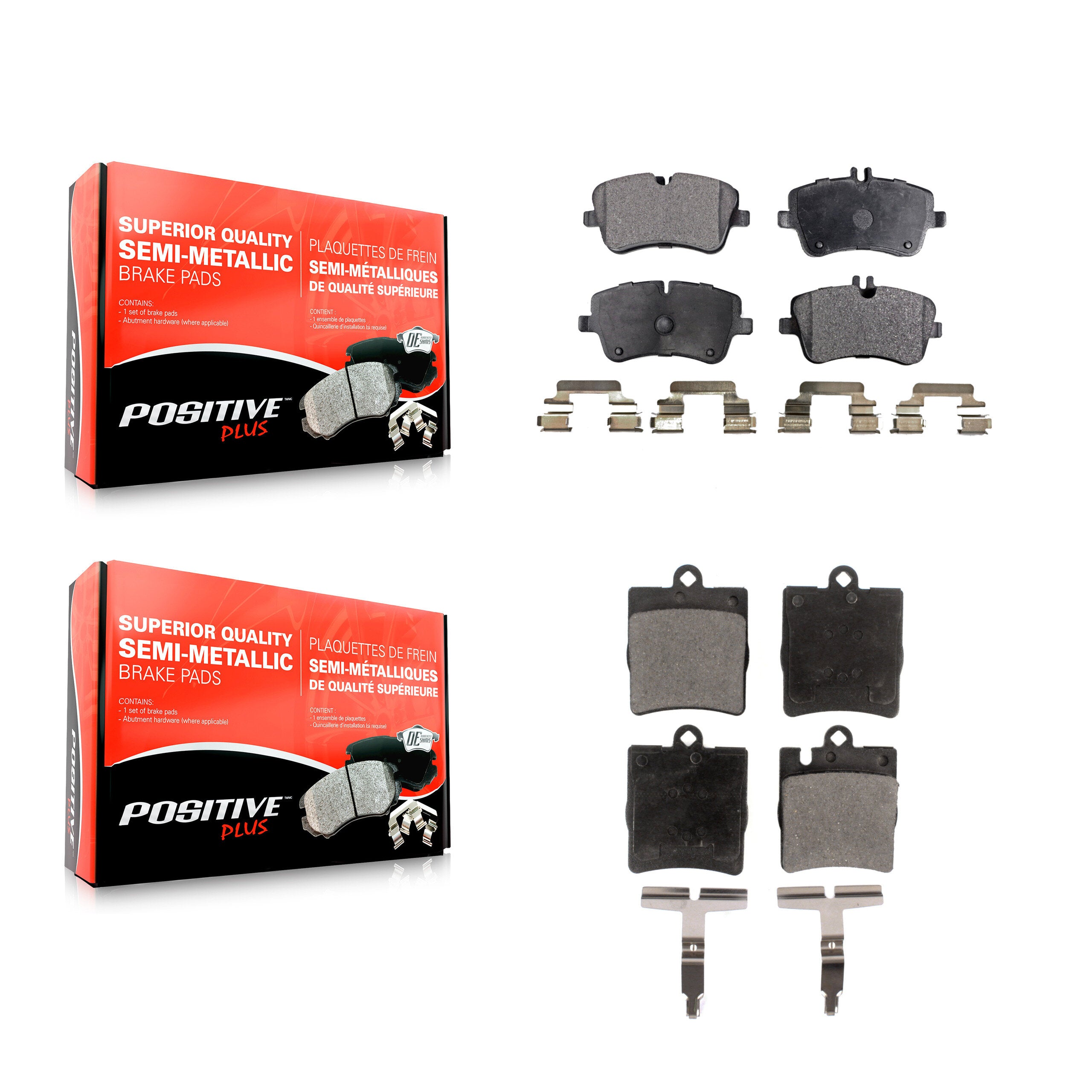 Positive Plus KPF-100404 Disc Brake Pad for 2001-2009 Mercedes-Benz C280, Mercedes-Benz C350 and More - Front and Rear