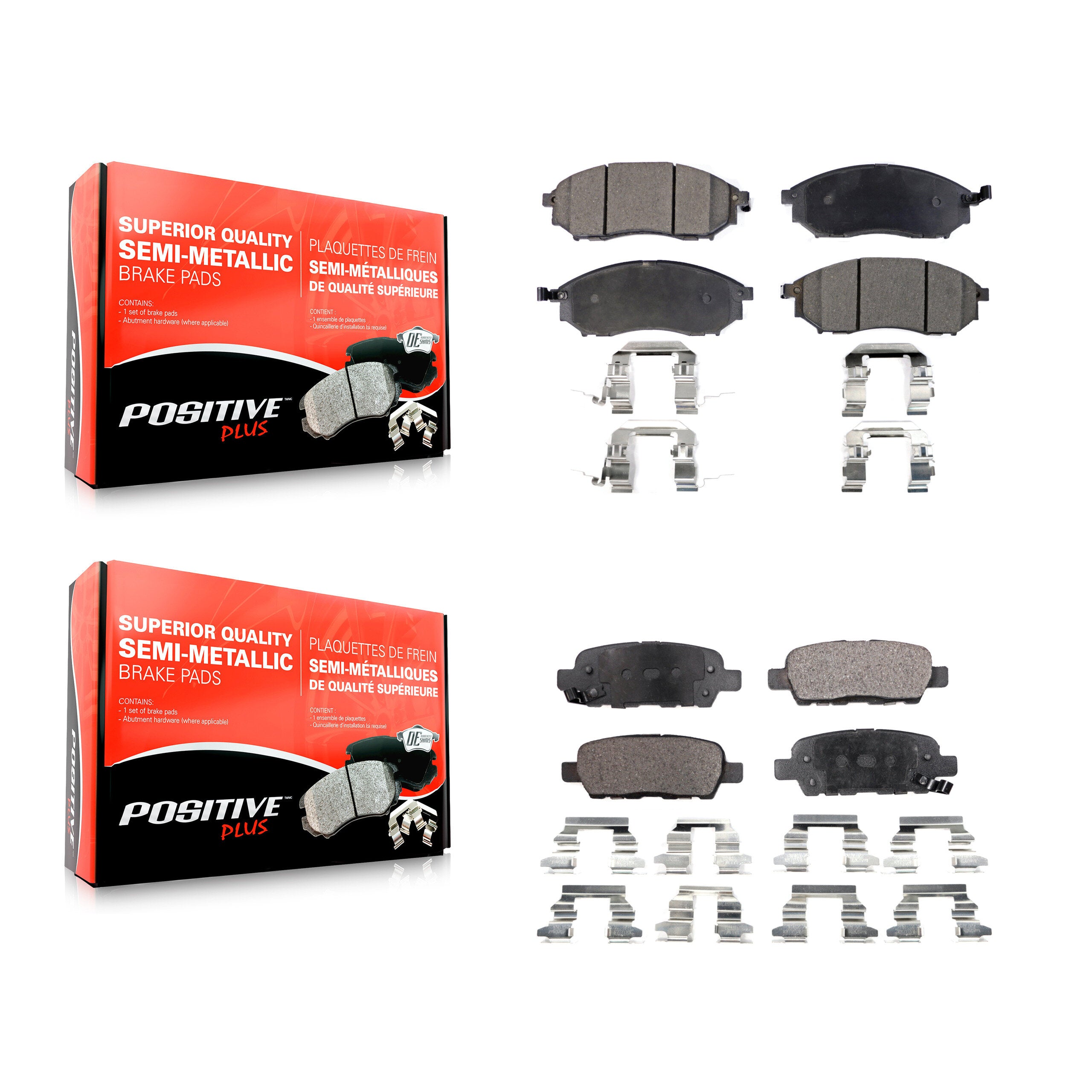 Positive Plus KPF-100406 Disc Brake Pad for 2005-2017 INFINITI Q40, INFINITI QX70 and More - Front and Rear