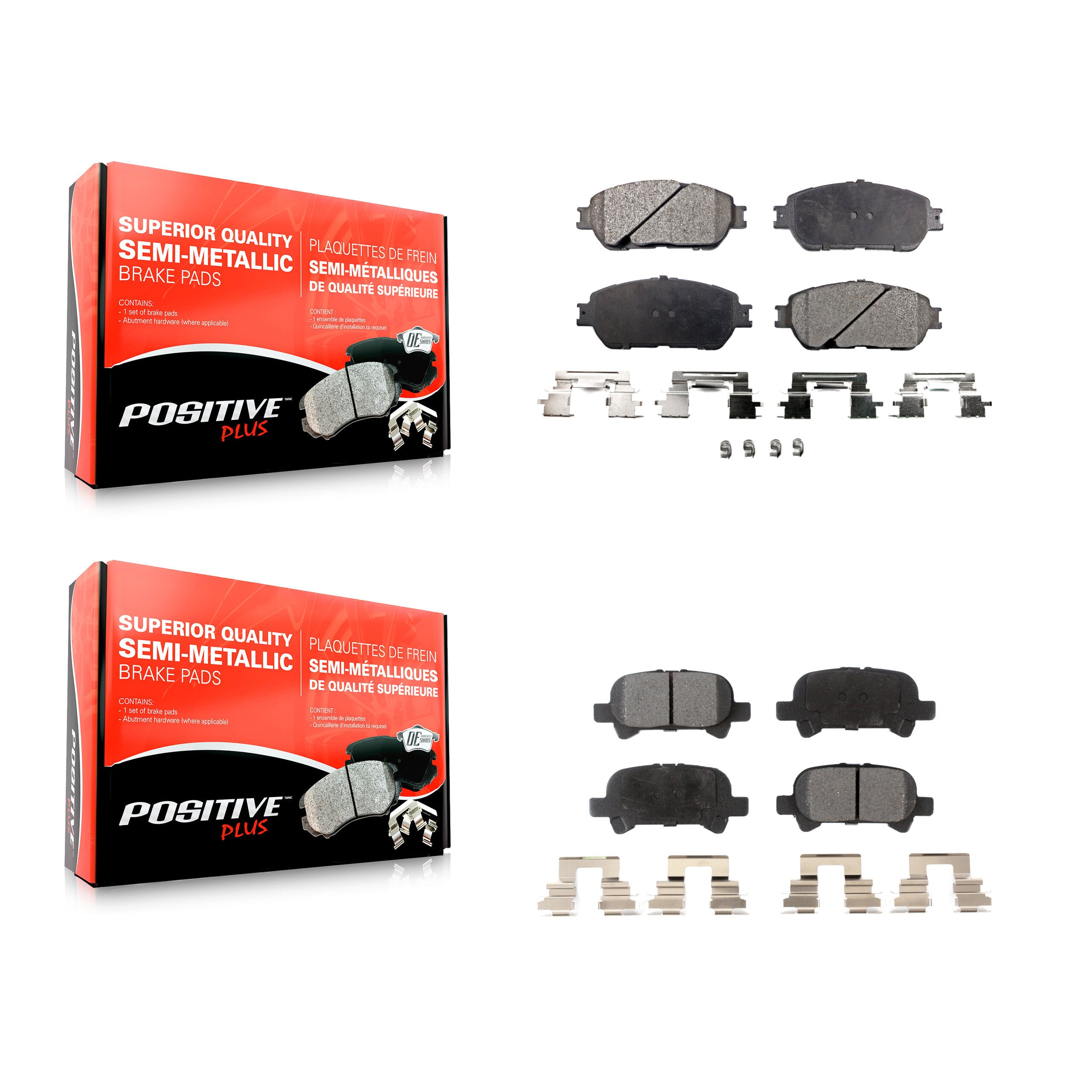 Positive Plus KPF-100408 Disc Brake Pad for 2004-2008 Toyota Avalon, Toyota Camry, Toyota Solara - Front and Rear