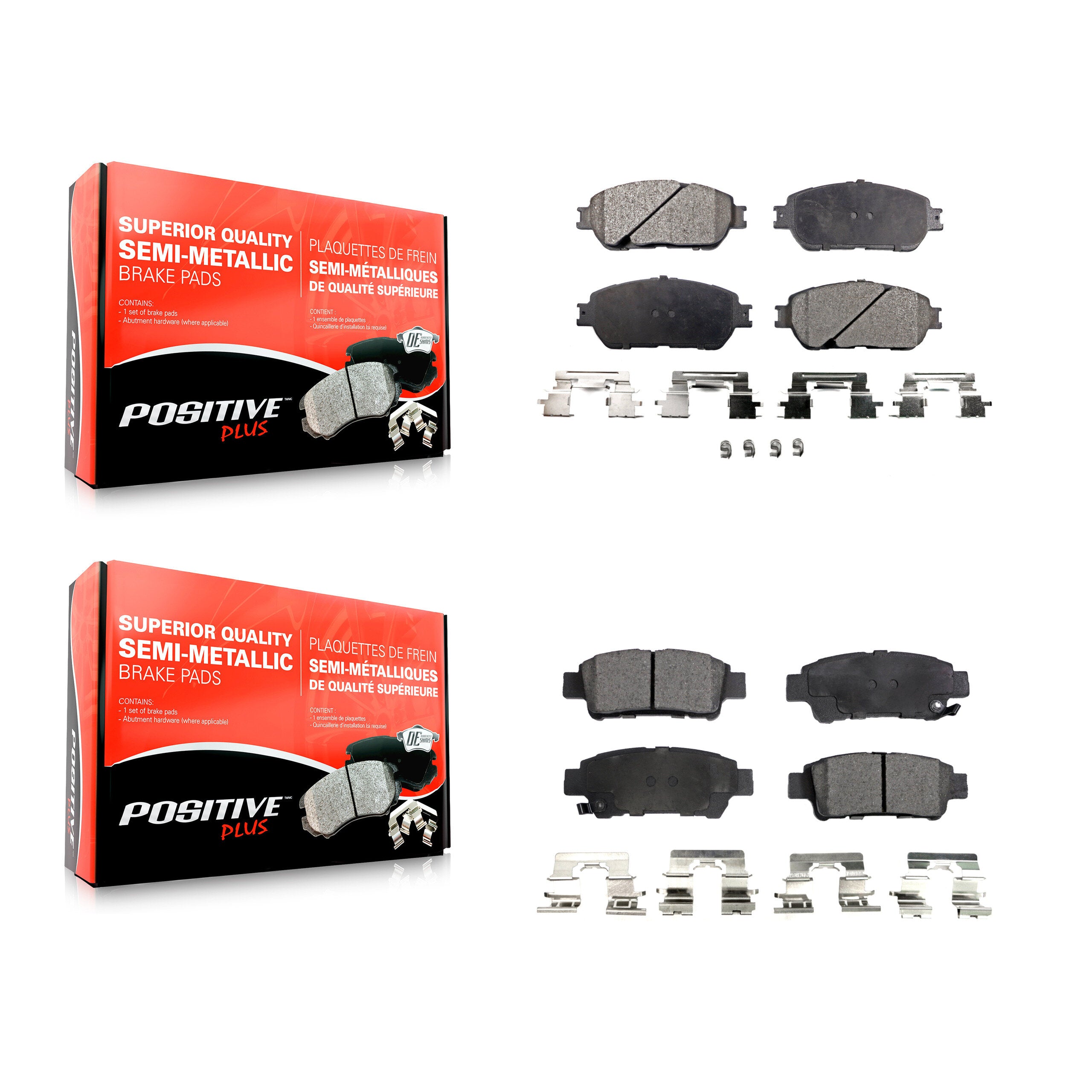 Positive Plus KPF-100410 Disc Brake Pad for 2004-2010 Toyota Sienna - Front and Rear