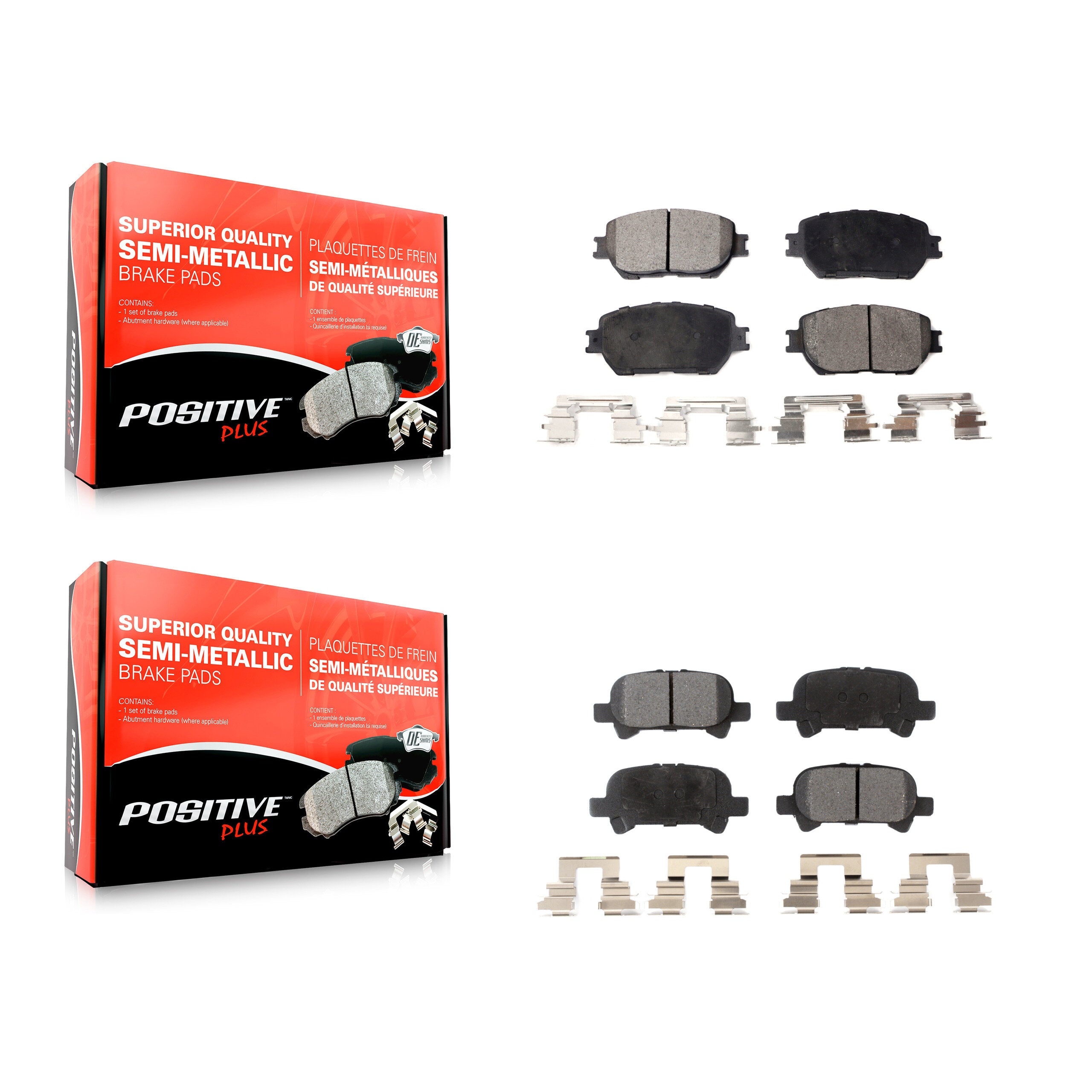 Positive Plus KPF-100412 Disc Brake Pad for 2002-2006 Toyota Camry - Front and Rear