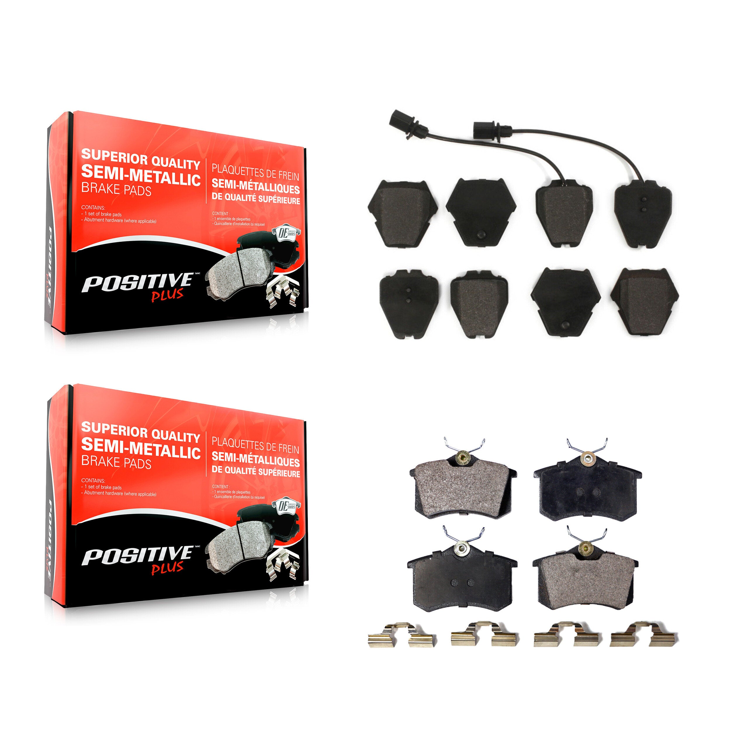 Positive Plus KPF-100419 Disc Brake Pad for 2000-2005 Audi A6, Audi Allroad Quattro and More - Front and Rear