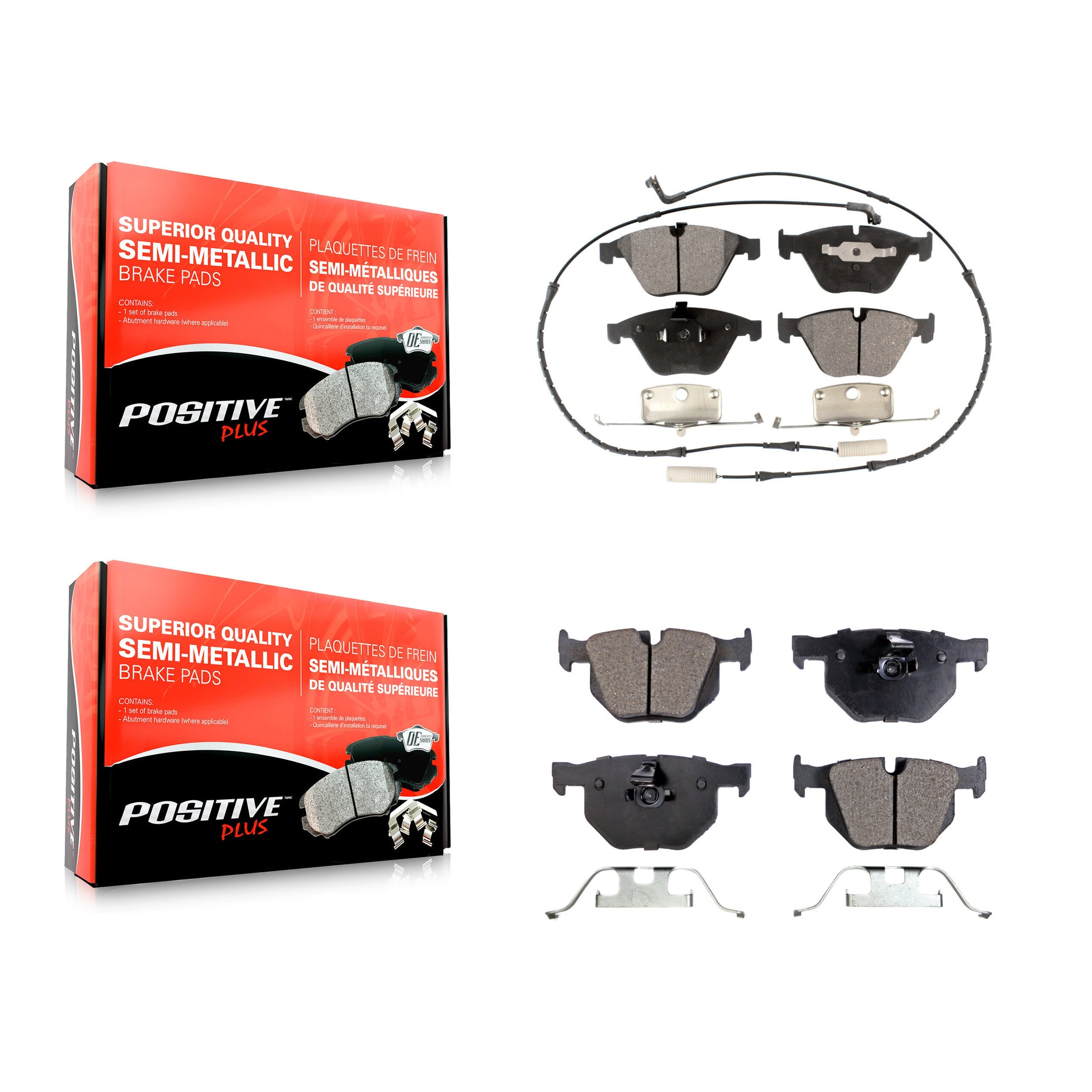 Positive Plus KPF-100425 Disc Brake Pad for 2004-2010 BMW 528i xDrive, BMW 535i xDrive and More - Front and Rear