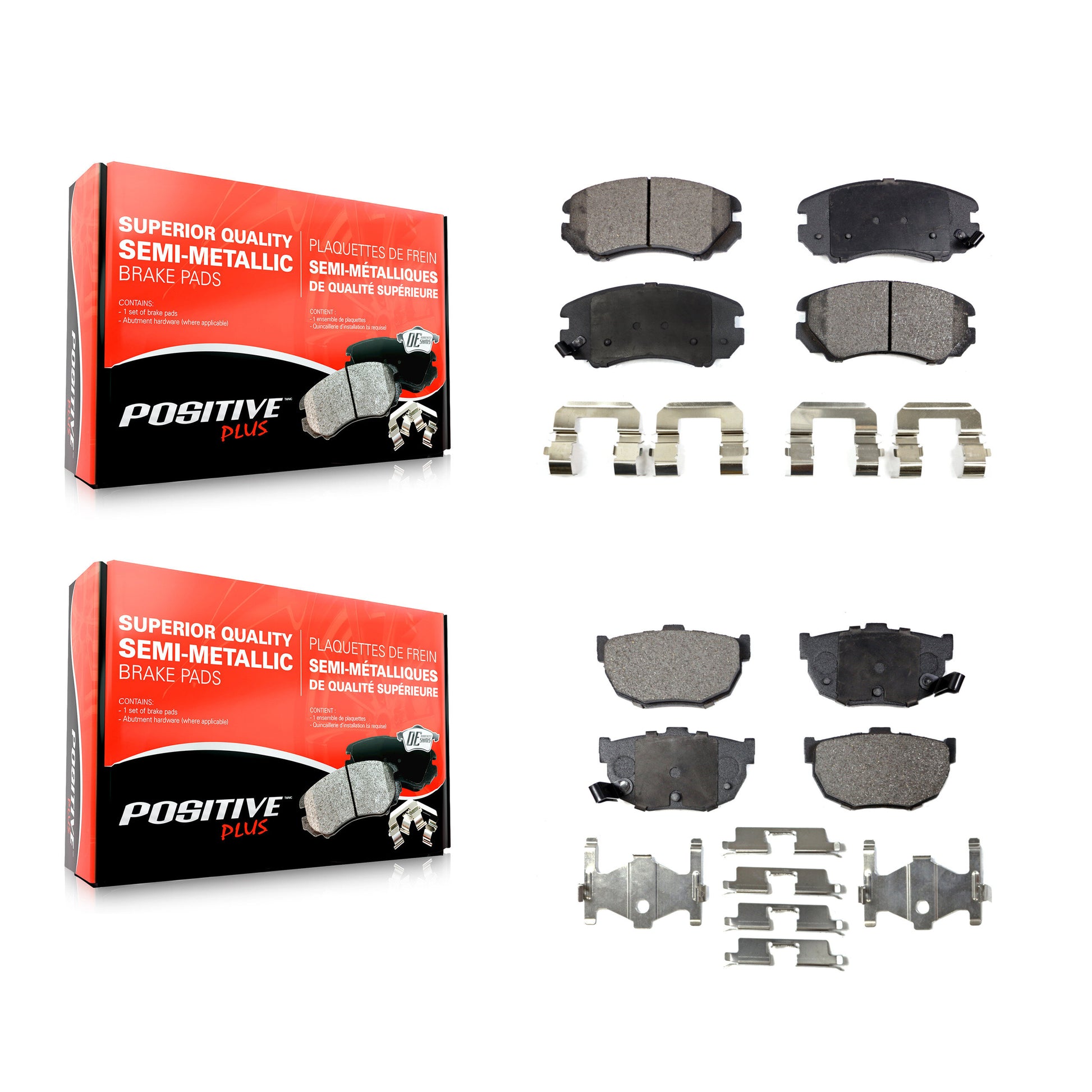 Positive Plus KPF-100432 Disc Brake Pad for 2003-2008 Hyundai Tiburon - Front and Rear