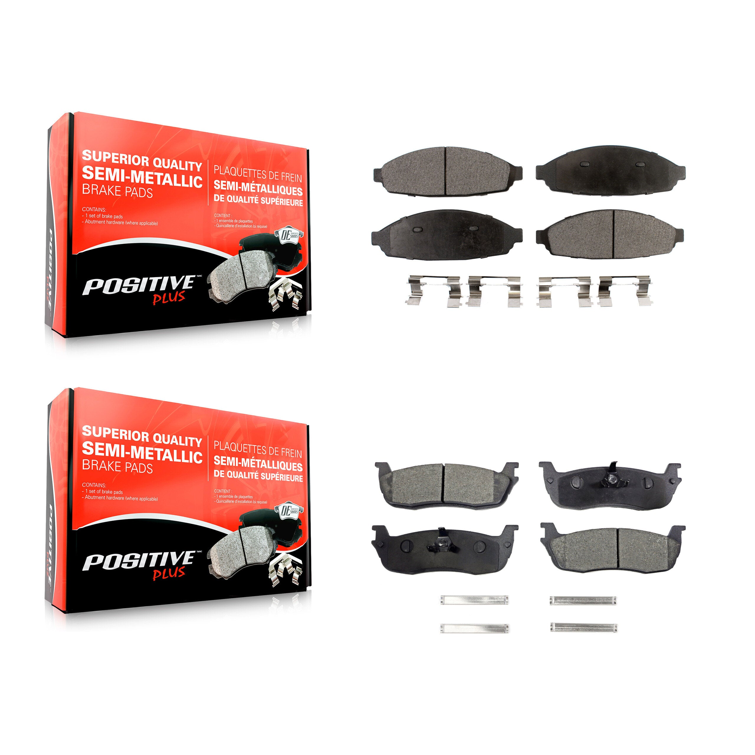 Positive Plus KPF-100437 Disc Brake Pad for 2003-2010 Lincoln Town Car - Front and Rear