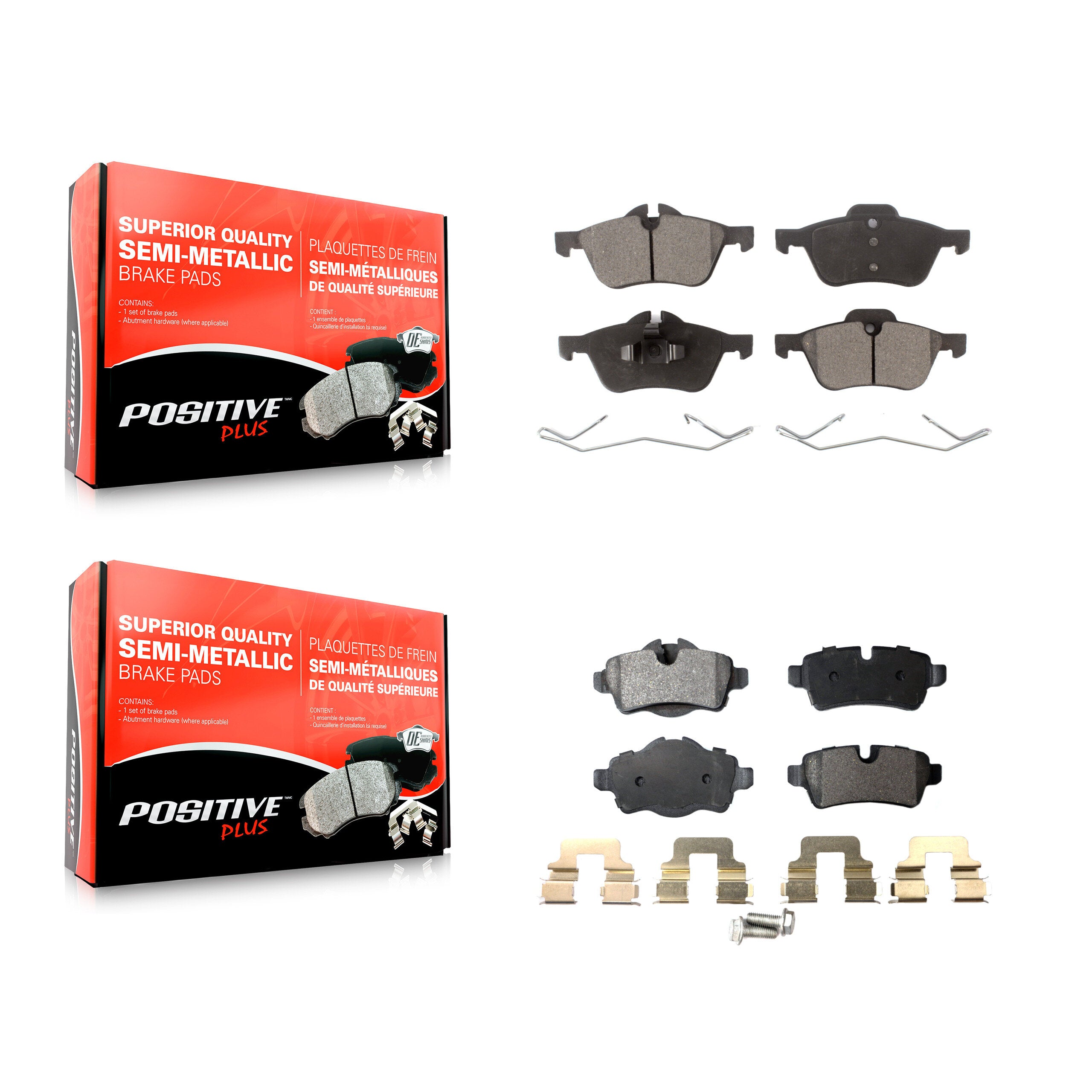 Positive Plus KPF-100440 Disc Brake Pad for 2007-2008 Mini Cooper - Front and Rear