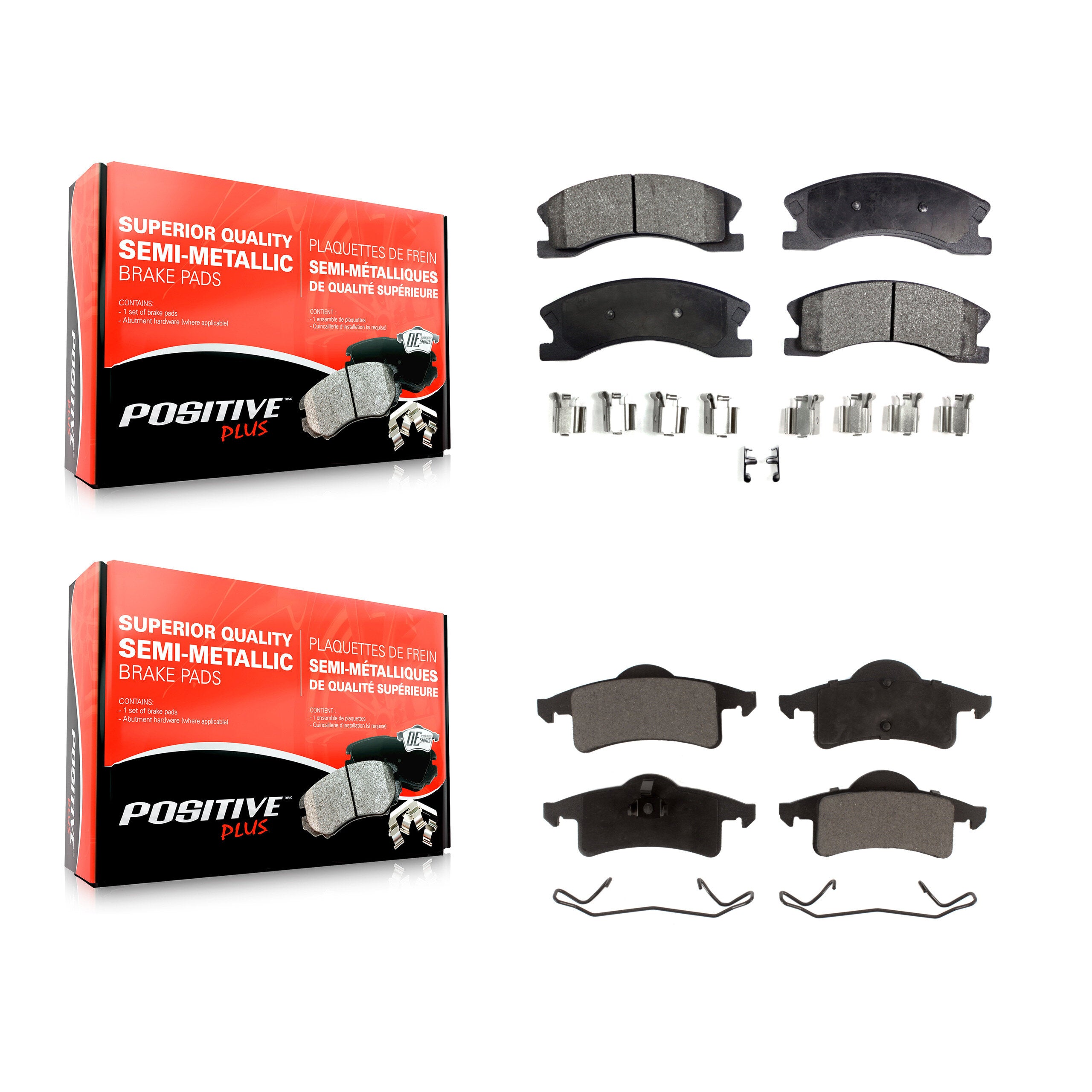 Positive Plus KPF-100442 Disc Brake Pad for 1999-2004 Jeep Grand Cherokee - Front and Rear