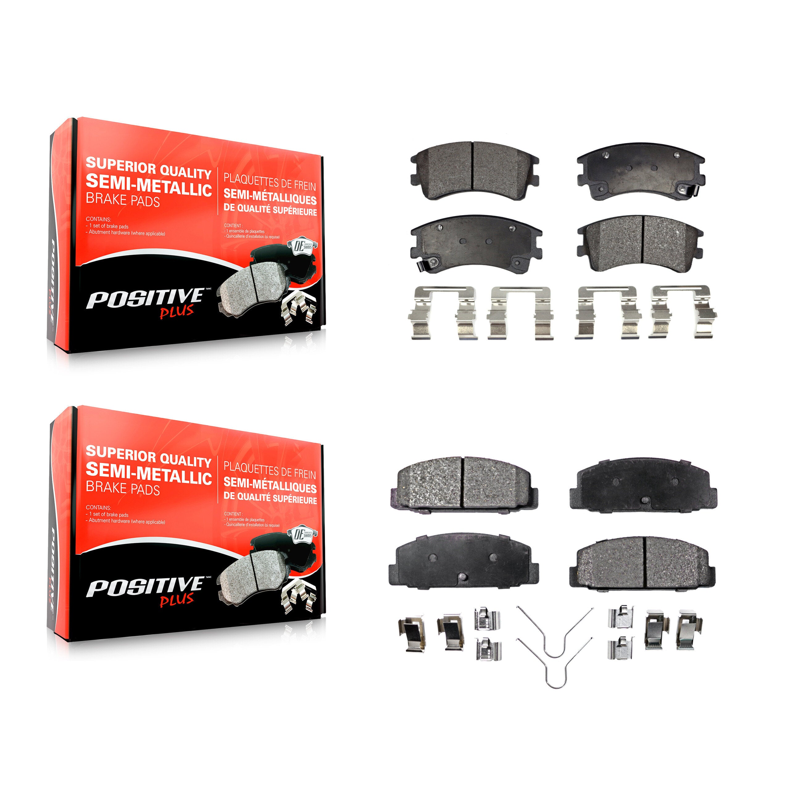 Positive Plus KPF-100448 Disc Brake Pad for 2003-2005 Mazda 6 - Front and Rear