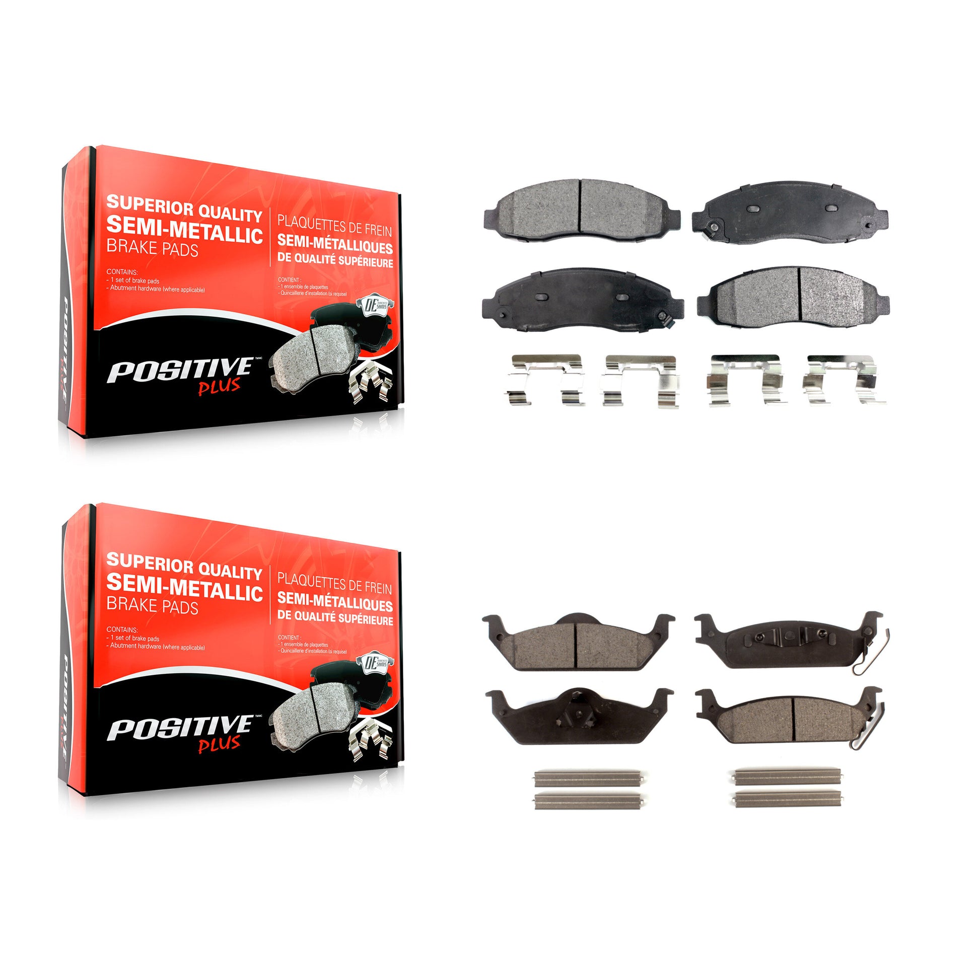 Positive Plus KPF-100452 Disc Brake Pad for 2003-2004 Dodge Dakota - Front and Rear