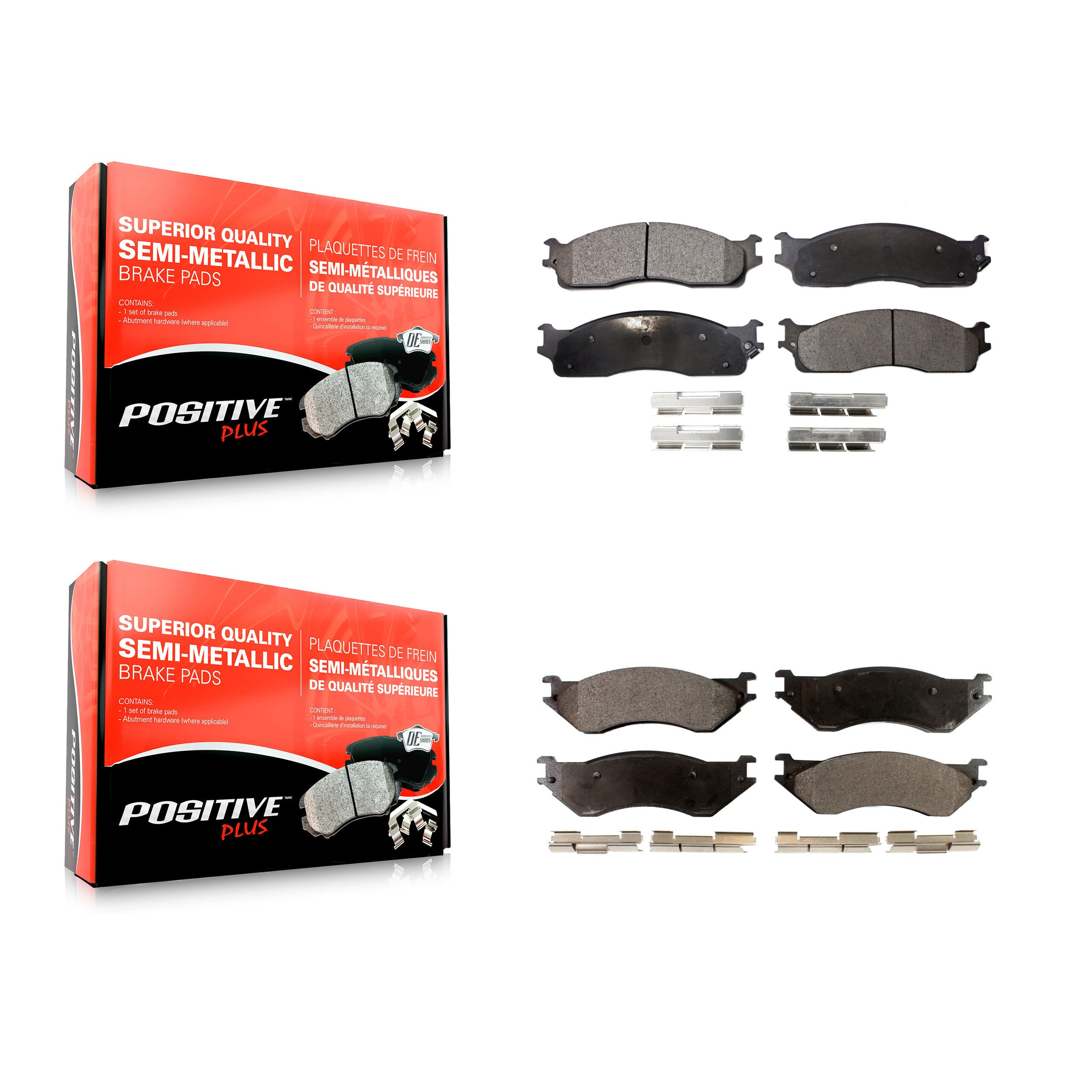 Positive Plus KPF-100453 Disc Brake Pad for 2003-2008 Dodge Ram 1500, Dodge Ram 2500, Dodge Ram 3500 - Front and Rear