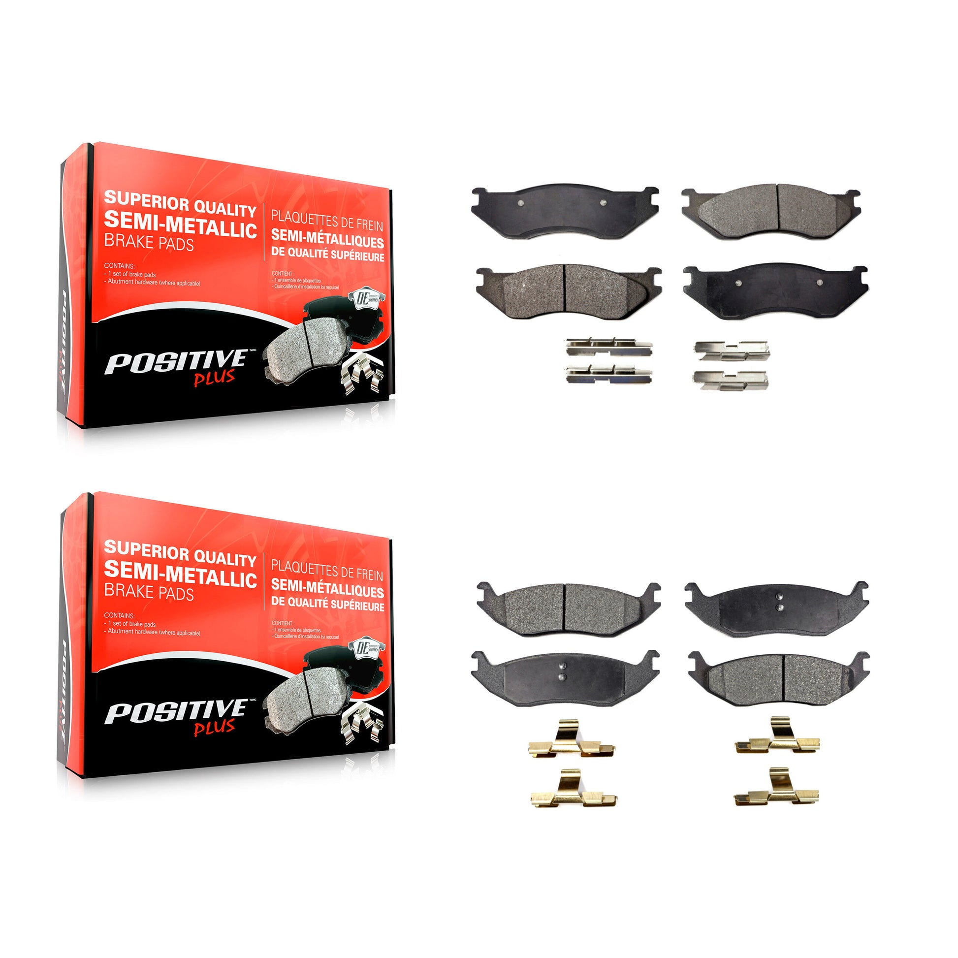 Positive Plus KPF-100455 Disc Brake Pad for 2003-2006 Dodge Ram 1500, Dodge Durango, Dodge Ram 1500 Van - Front and Rear