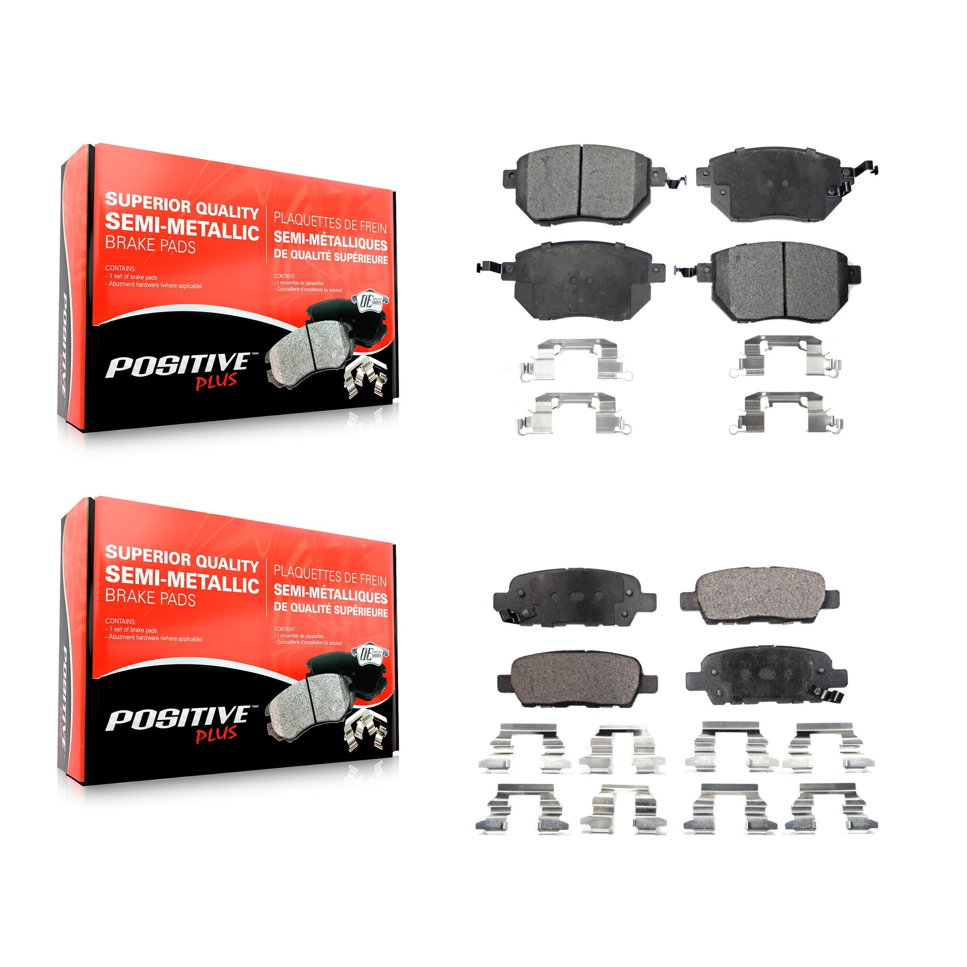 Positive Plus KPF-100456 Disc Brake Pad for 2003-2012 Nissan Murano, INFINITI FX35 and More - Front and Rear