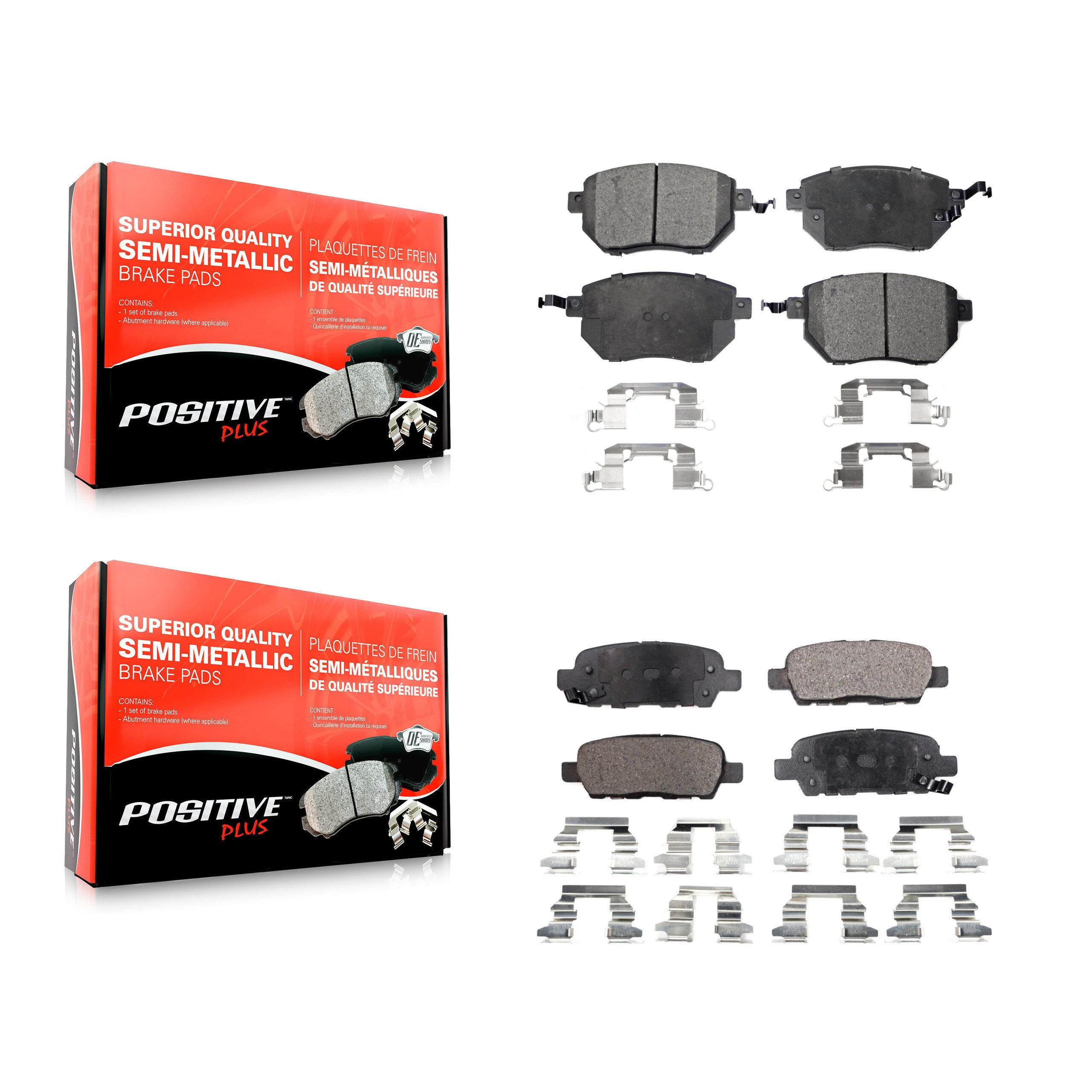 Positive Plus KPF-100456 Disc Brake Pad for 2003-2012 Nissan Murano, INFINITI FX35 and More - Front and Rear