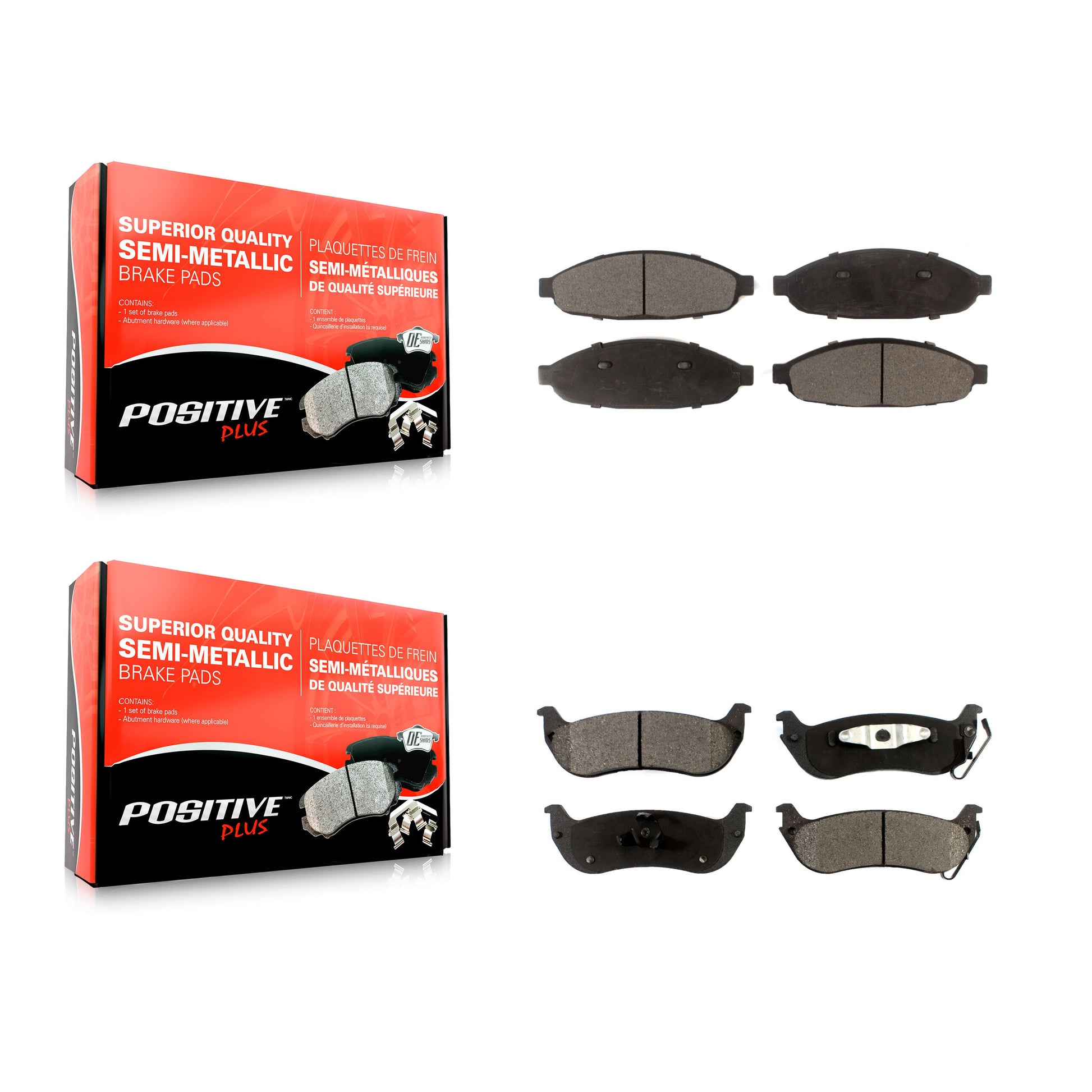 Positive Plus KPF-100459 Disc Brake Pad for 2004-2008 Chrysler Pacifica - Front and Rear