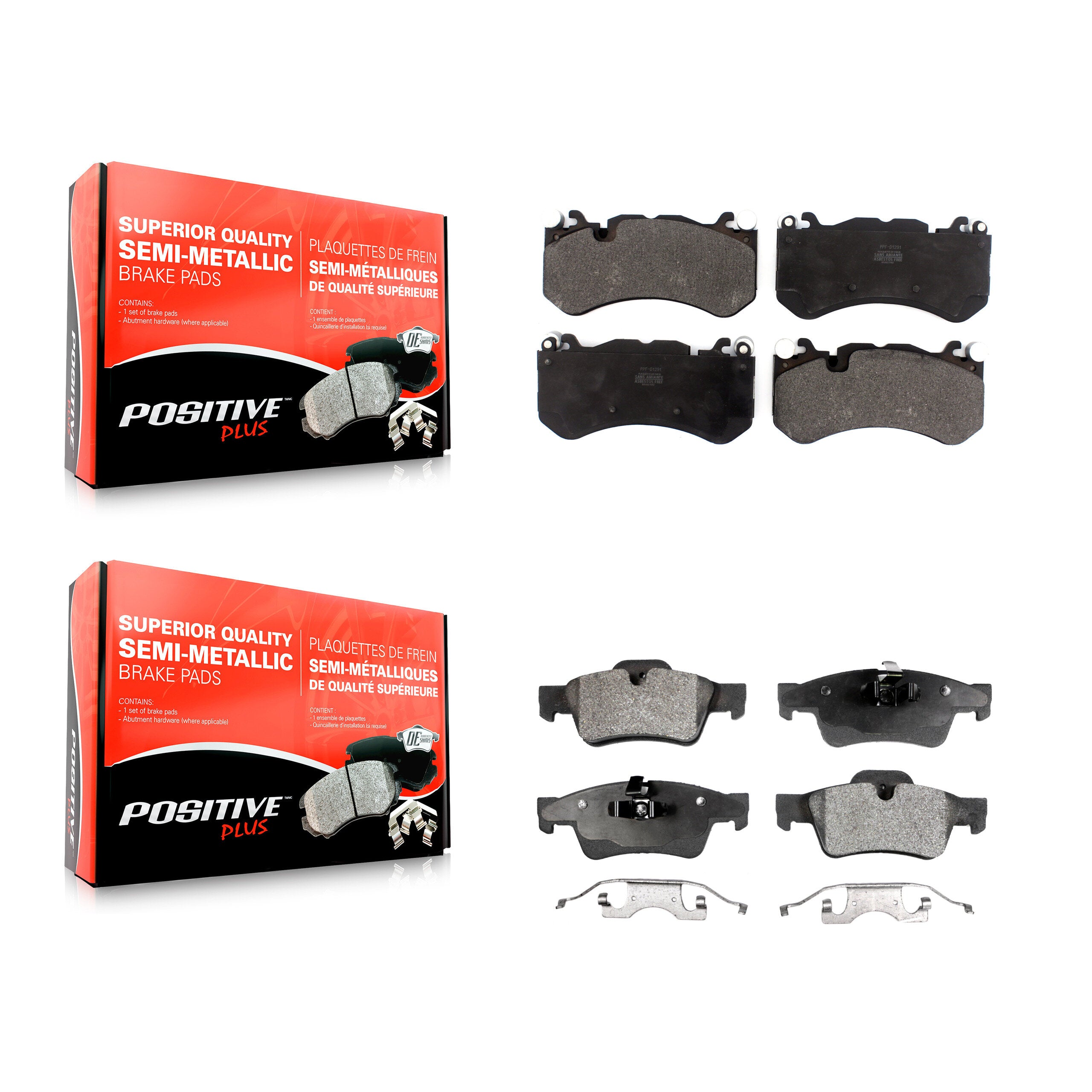 Positive Plus KPF-100461 Disc Brake Pad for 2013-2018 Mercedes-Benz G65 AMG, Mercedes-Benz G63 AMG - Front and Rear
