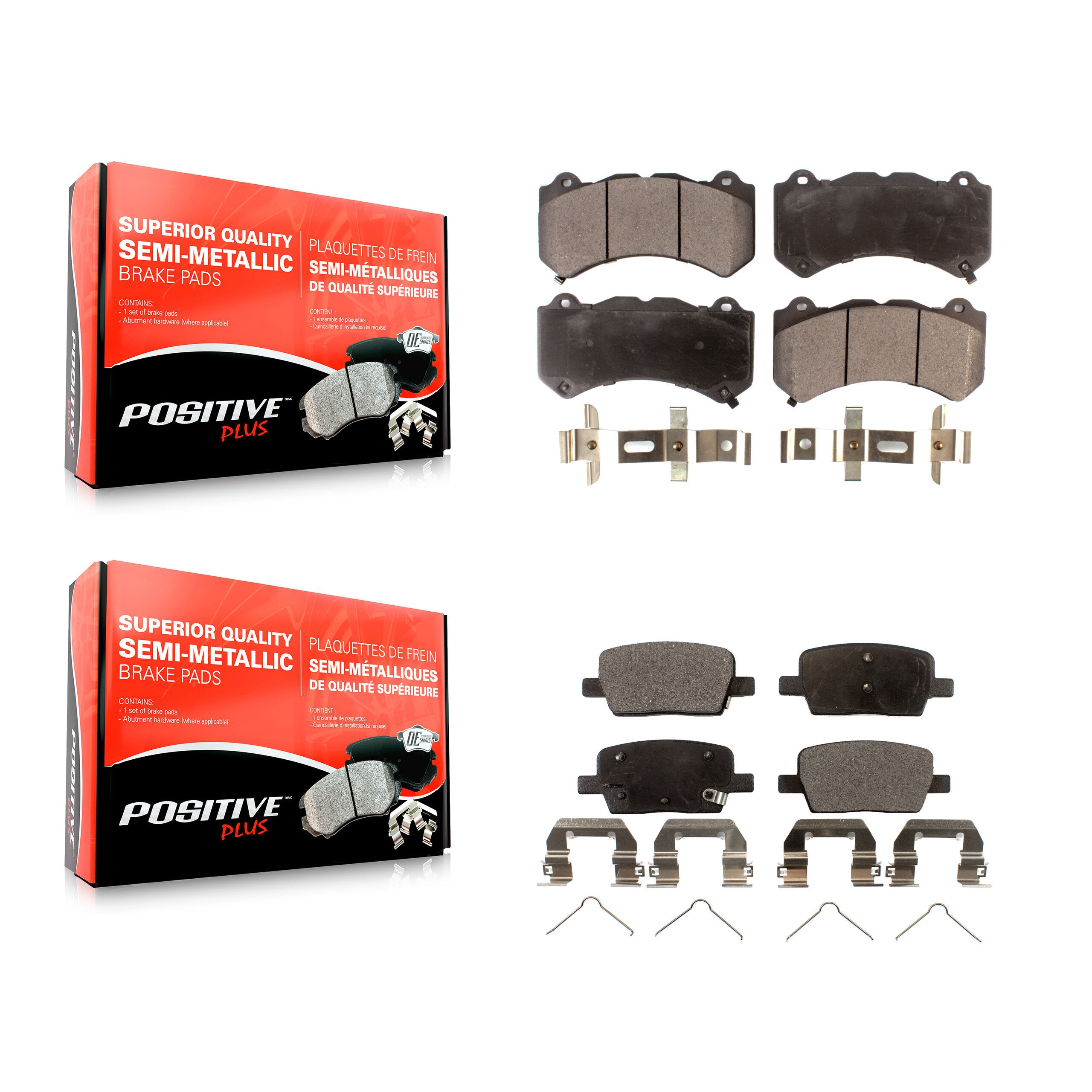 Positive Plus KPF-100467 Disc Brake Pad for 2019-2021 Chevrolet Camaro - Front and Rear