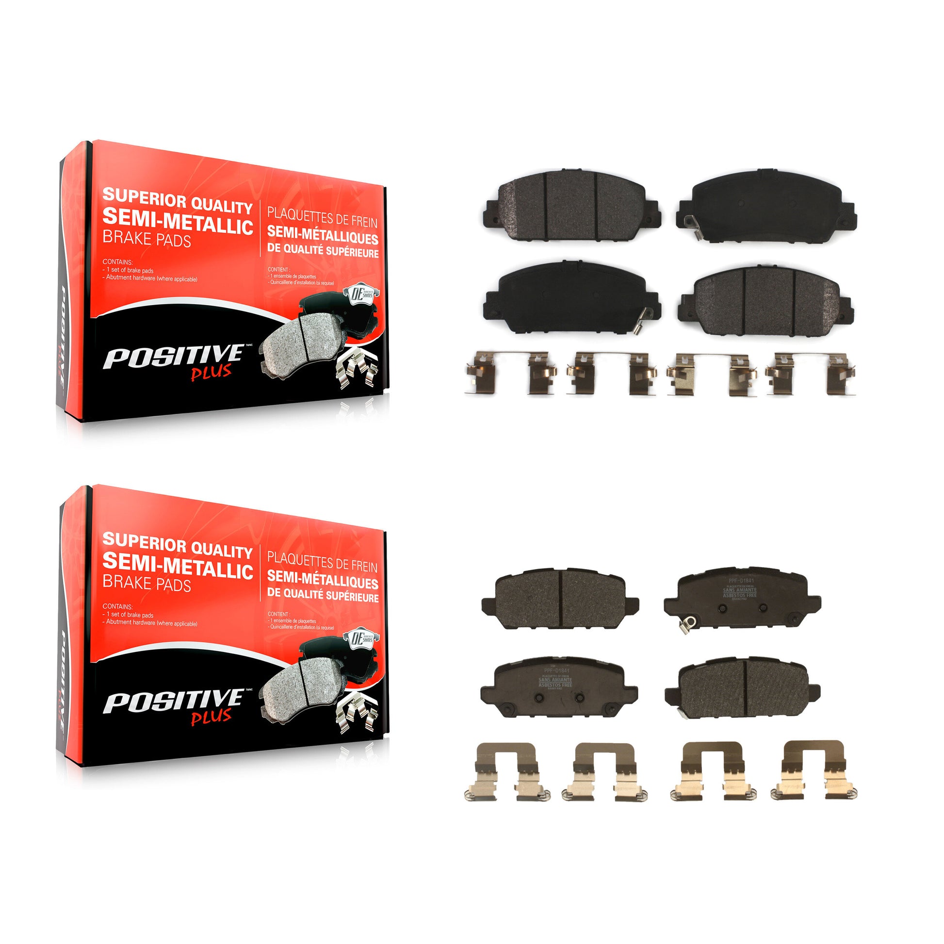 Positive Plus KPF-100473 Disc Brake Pad for 2016-2022 Honda HR-V - Front and Rear
