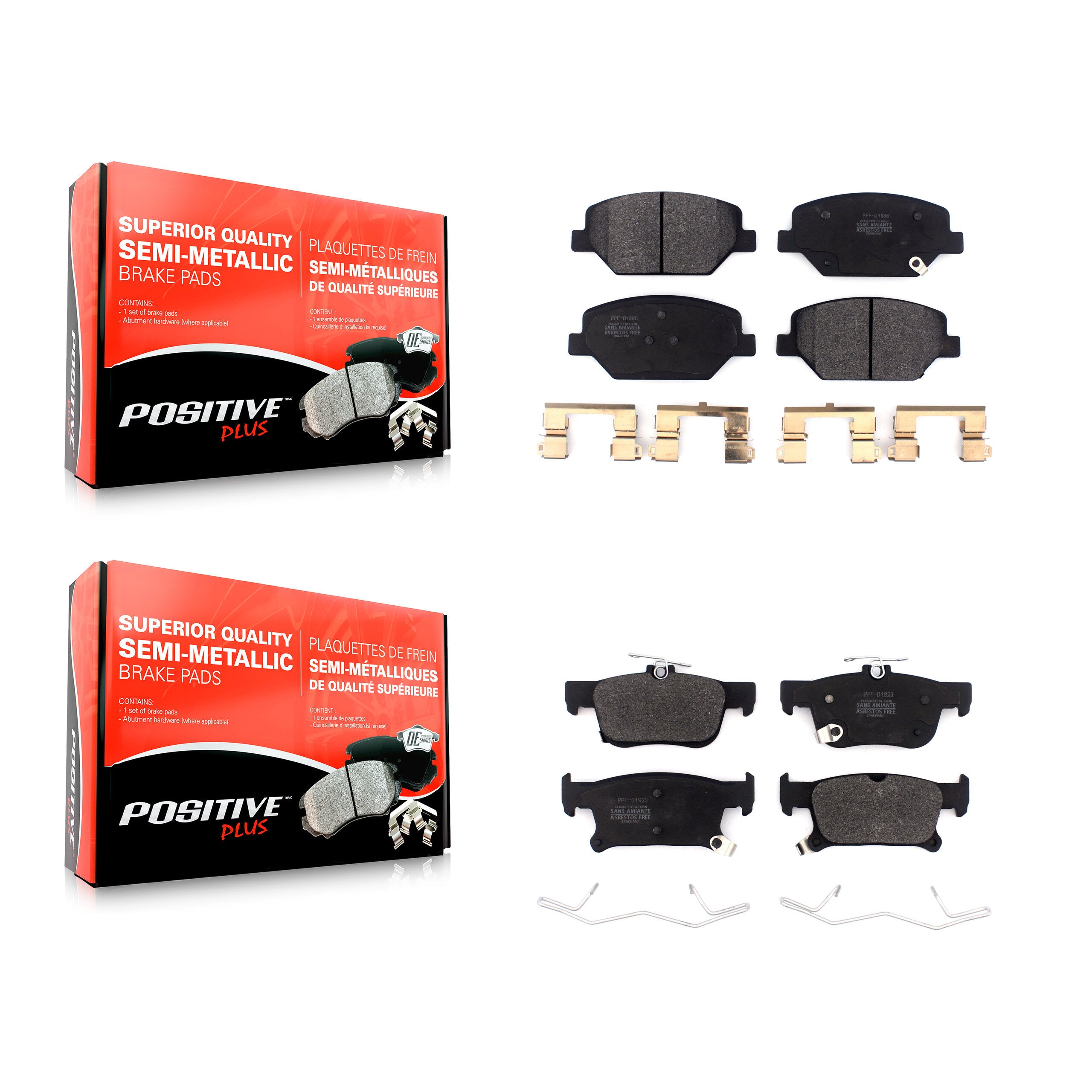 Positive Plus KPF-100492 Disc Brake Pad for 2016-2020 Buick Envision - Front and Rear