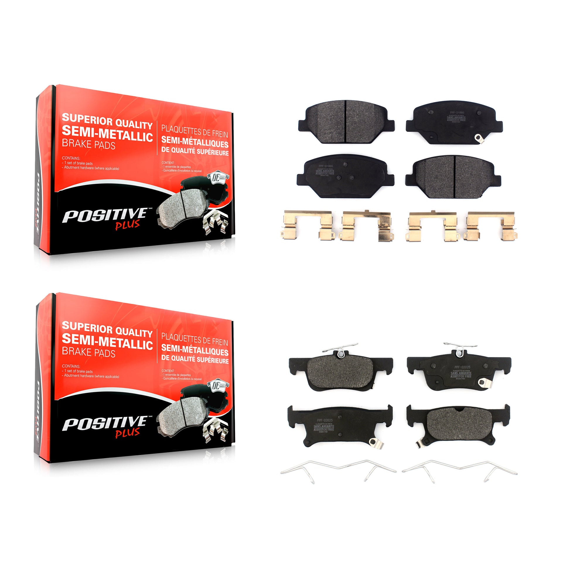 Positive Plus KPF-100493 Disc Brake Pad for 2016-2019 Buick Envision - Front and Rear