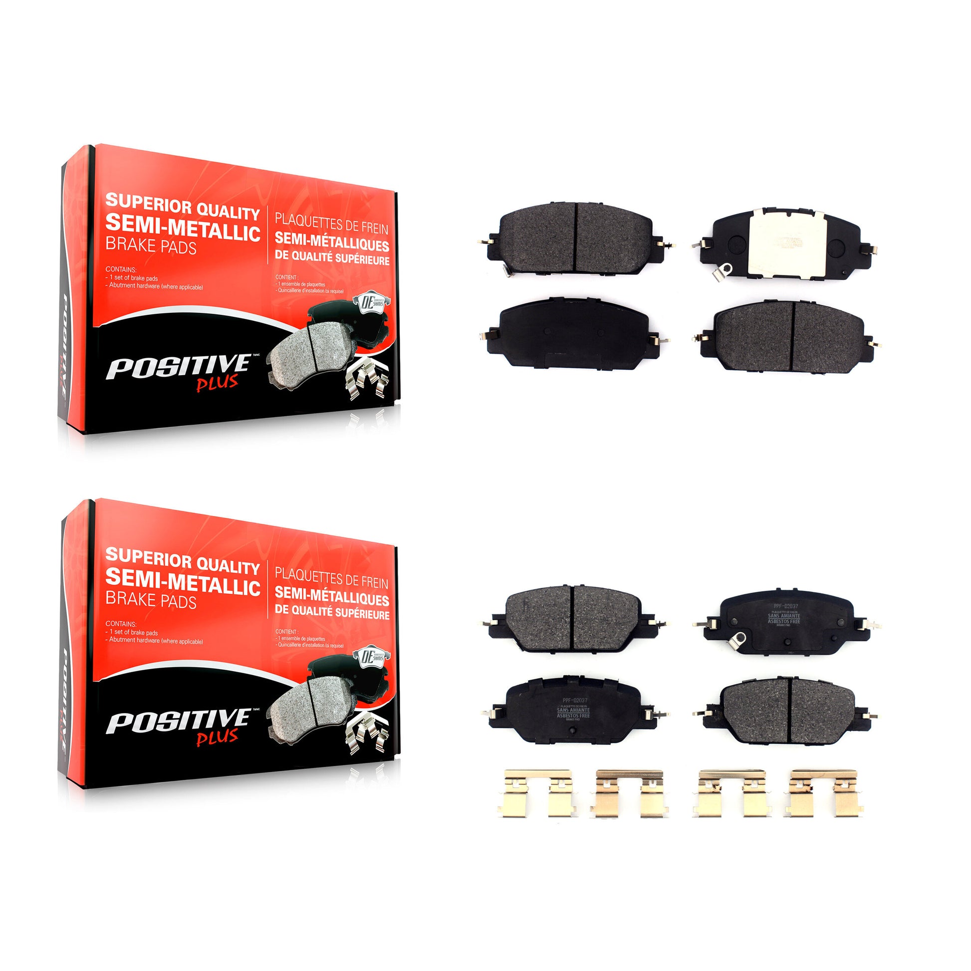 Positive Plus KPF-100496 Disc Brake Pad for 2017-2023 Honda CR-V - Front and Rear