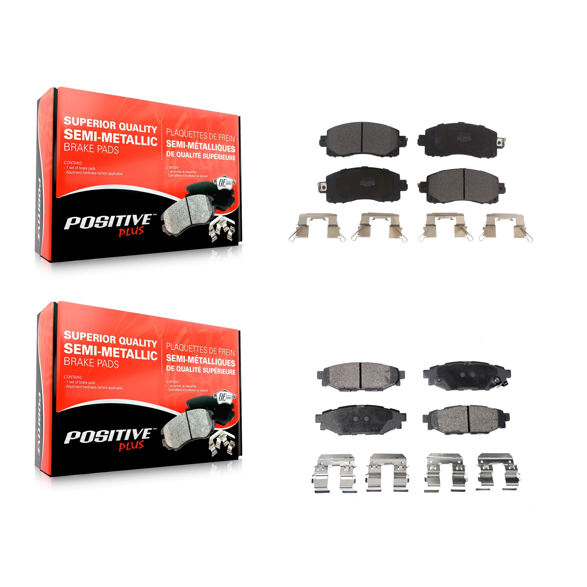 Positive Plus KPF-100497 Disc Brake Pad for 2017-2023 Subaru Crosstrek, Subaru Impreza - Front and Rear