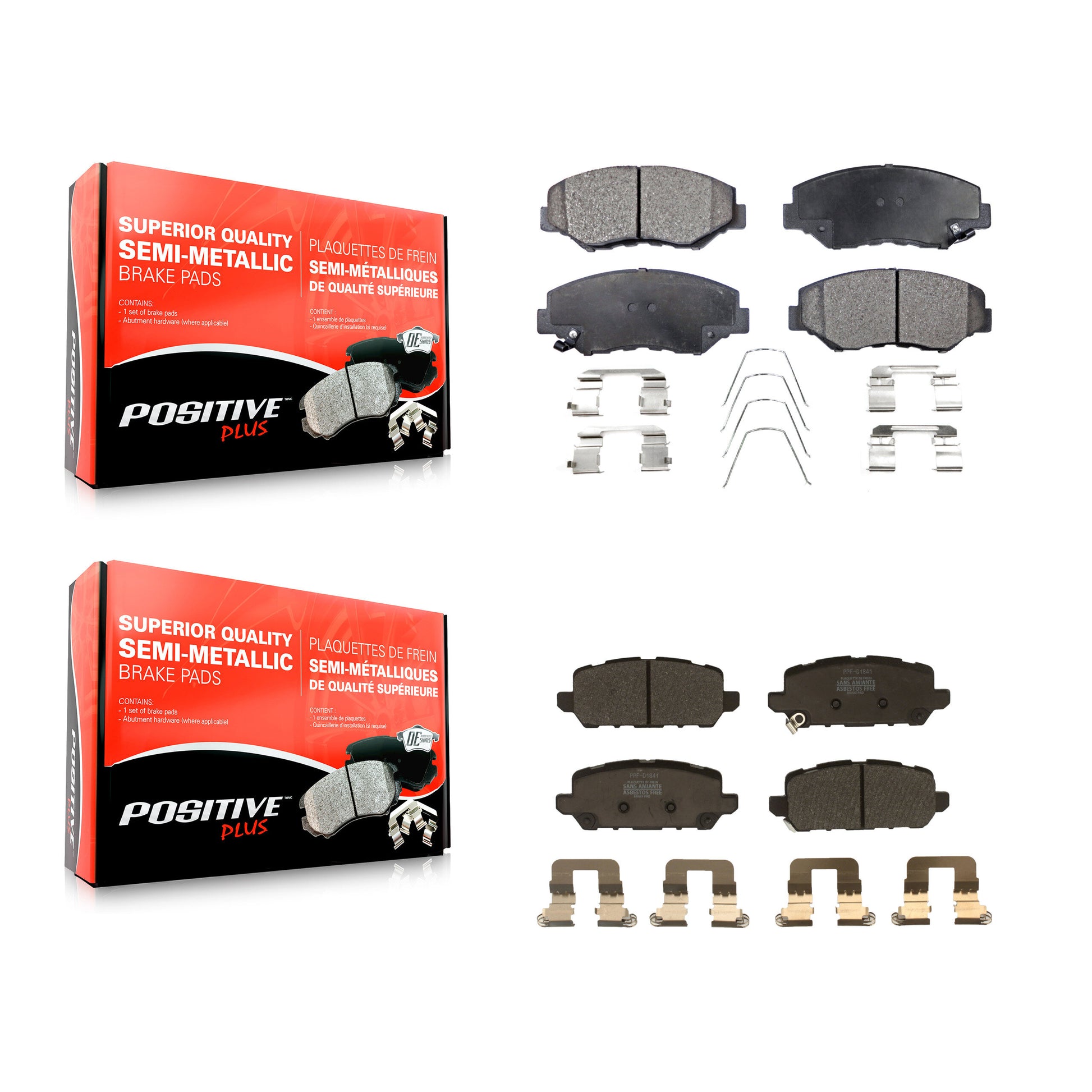 Positive Plus KPF-100499 Disc Brake Pad for 2016 Honda CR-Z - Front and Rear