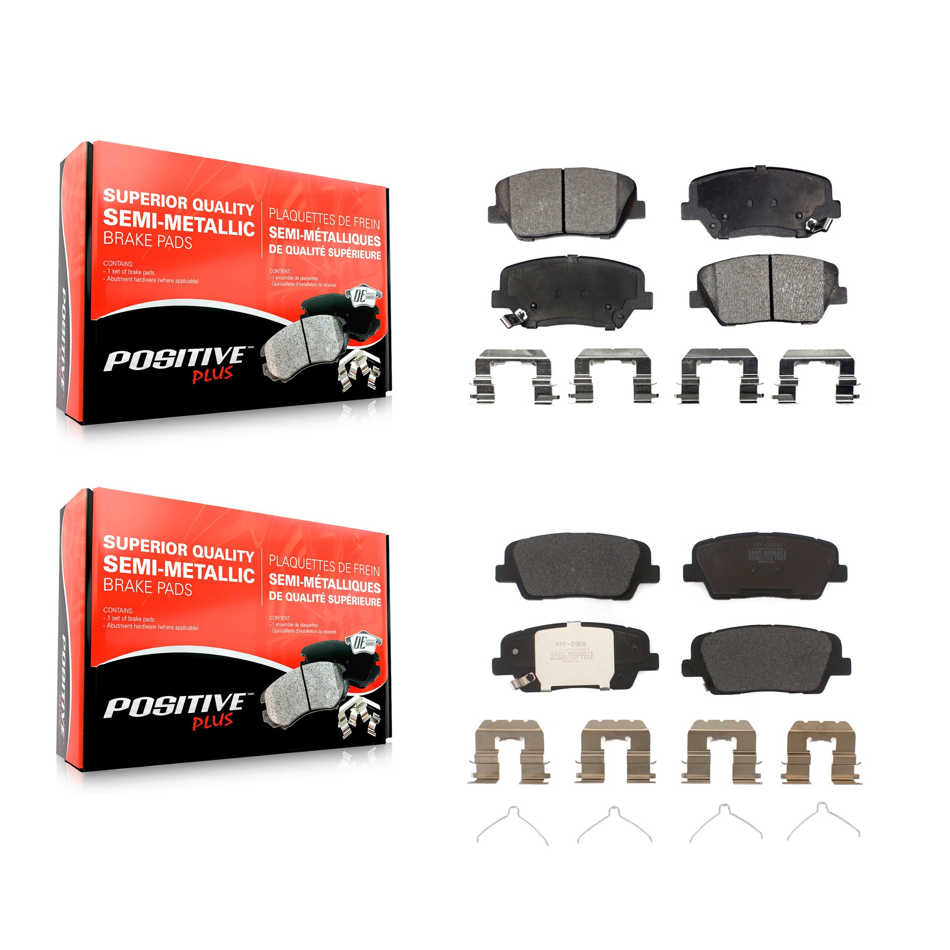 Positive Plus KPF-100502 Disc Brake Pad for 2014-2015 Kia Sorento - Front and Rear