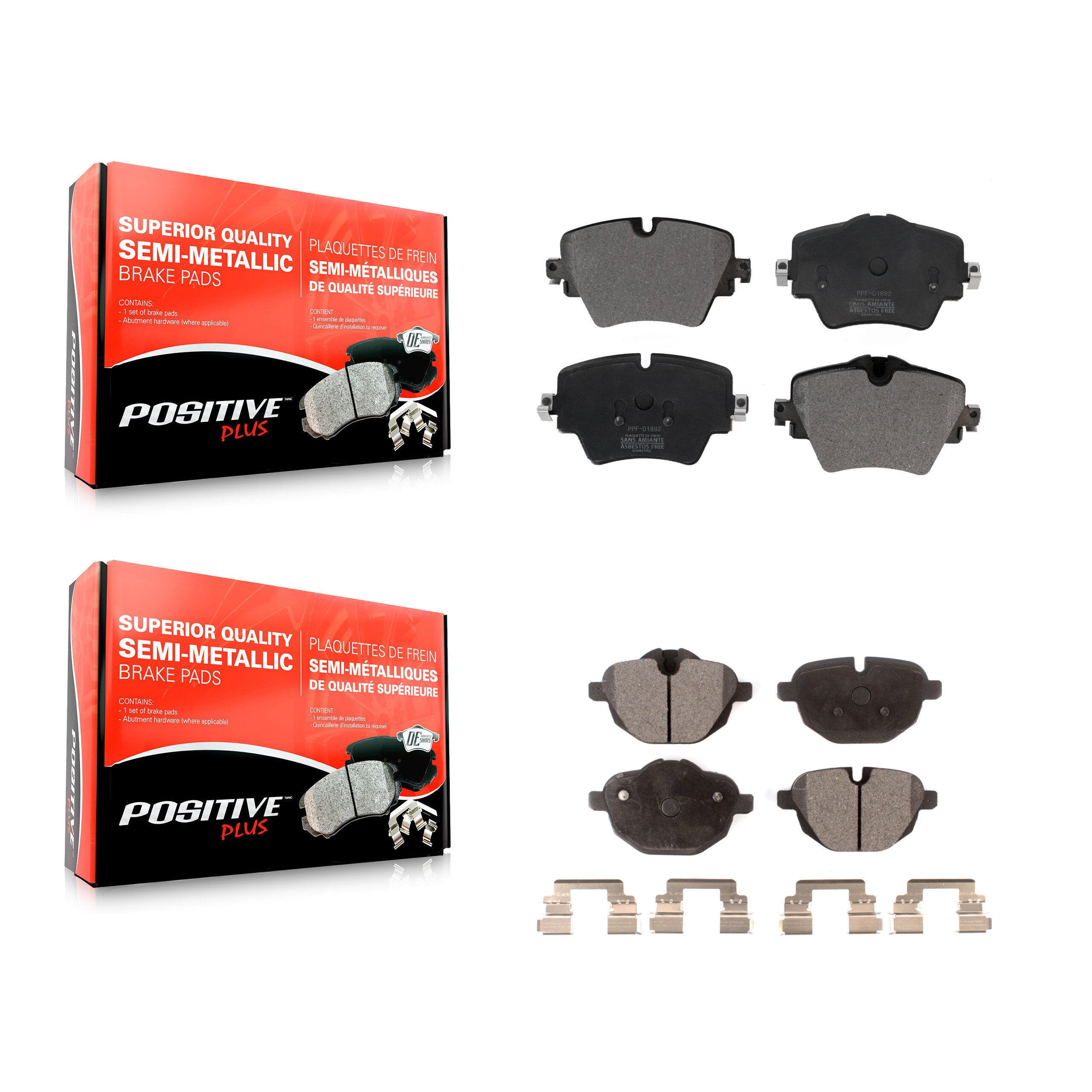 Positive Plus KPF-100509 Disc Brake Pad for 2018-2021 BMW X3, BMW X4 - Front and Rear