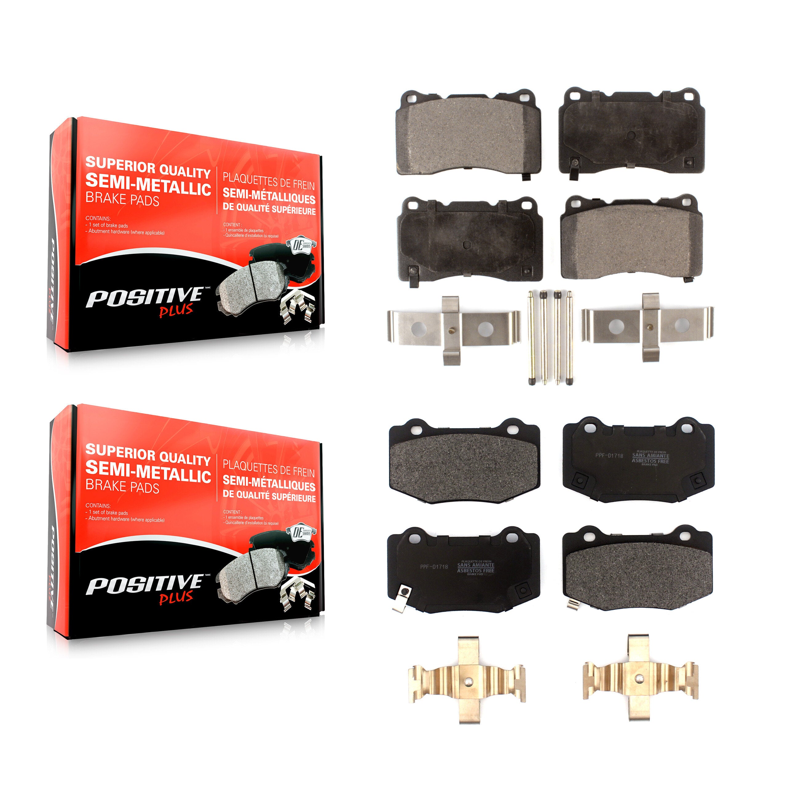 Positive Plus KPF-100513 Disc Brake Pad for 2014-2019 Chevrolet Corvette - Front and Rear