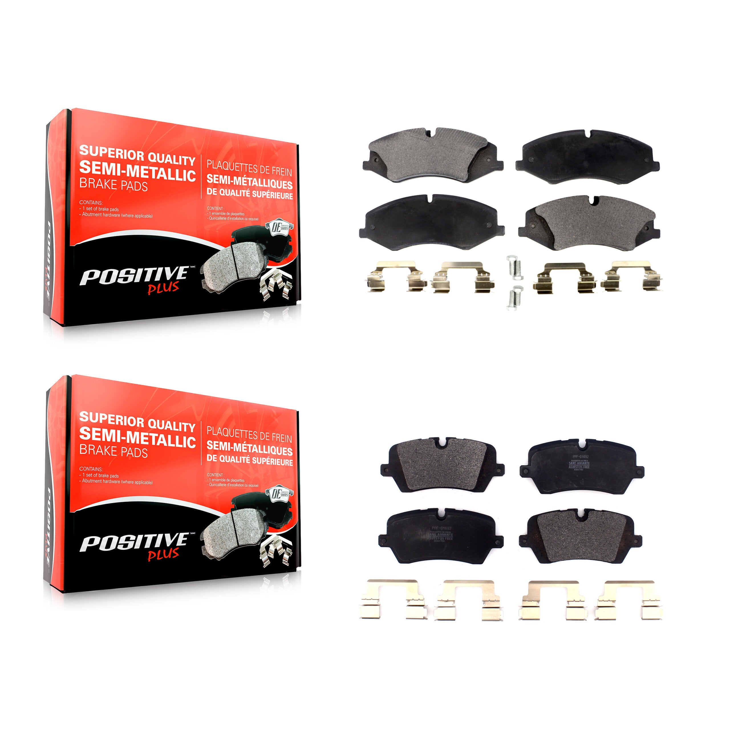 Positive Plus KPF-100520 Disc Brake Pad for 2014-2017 Land Rover Discovery, Land Rover Range Rover, Land Rover Range Rover Sport - Front and Rear