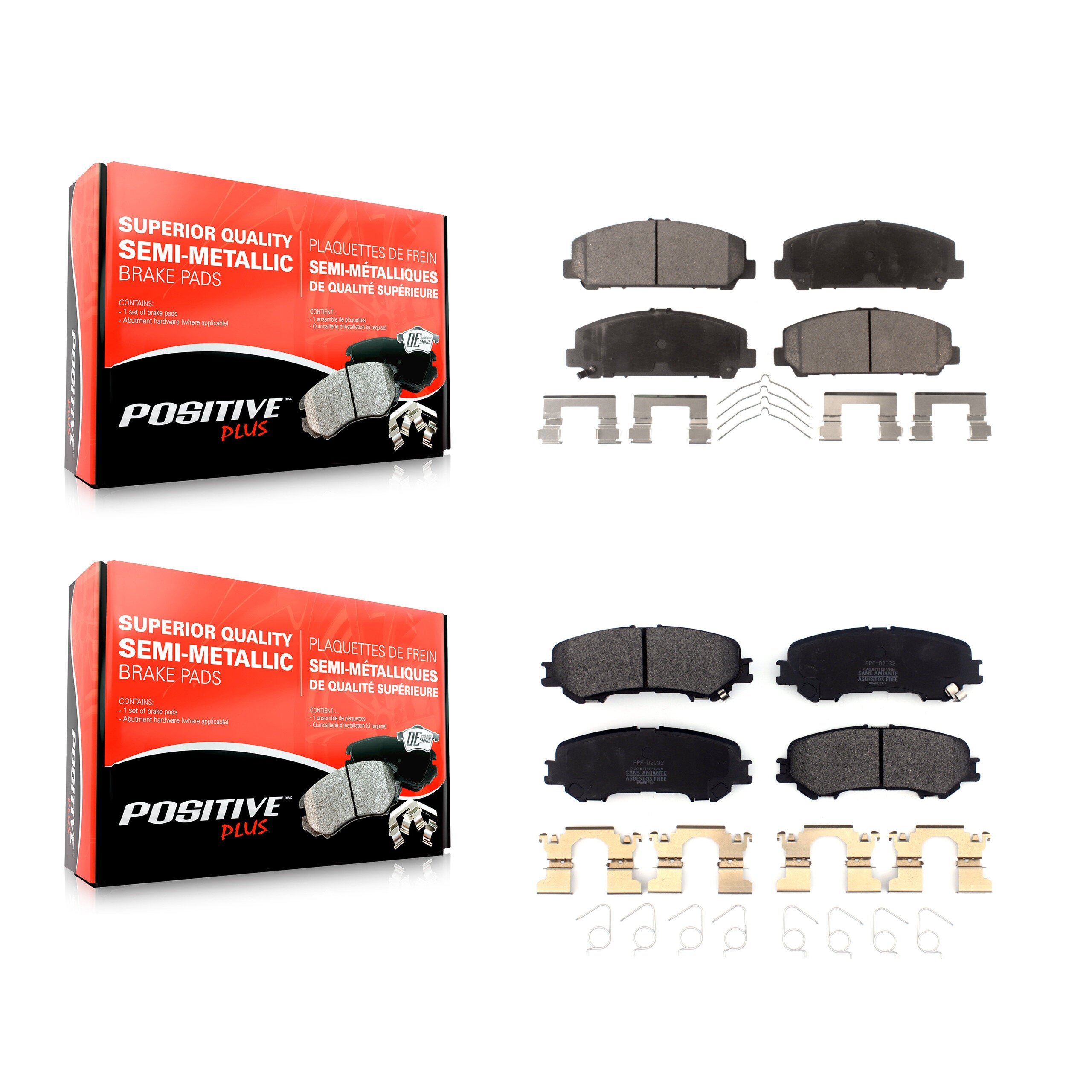 Positive Plus KPF-100523 Disc Brake Pad for 2017-2023 Nissan TITAN - Front and Rear