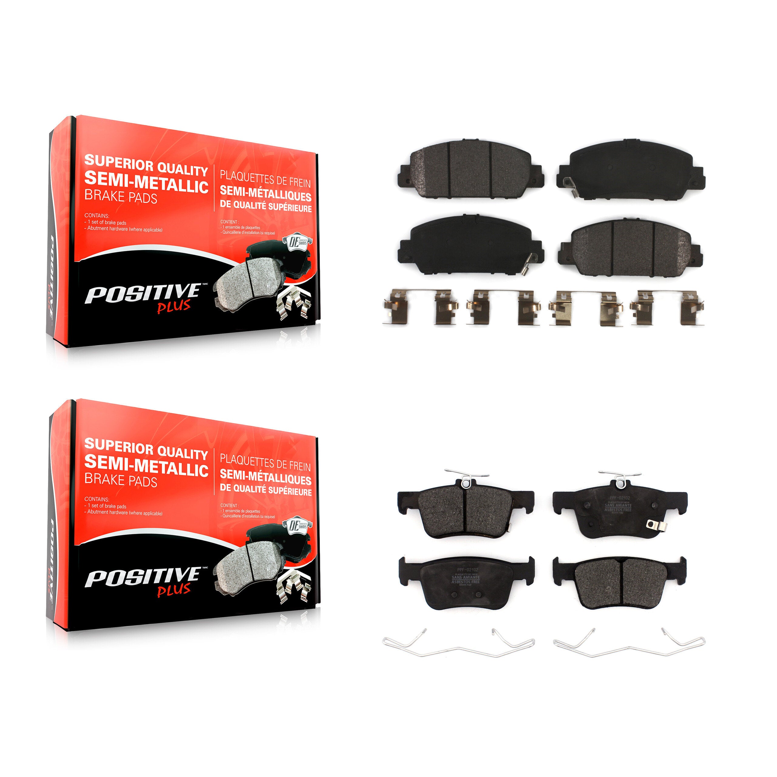 Positive Plus KPF-100526 Disc Brake Pad for 2018-2025 Honda Accord - Front and Rear
