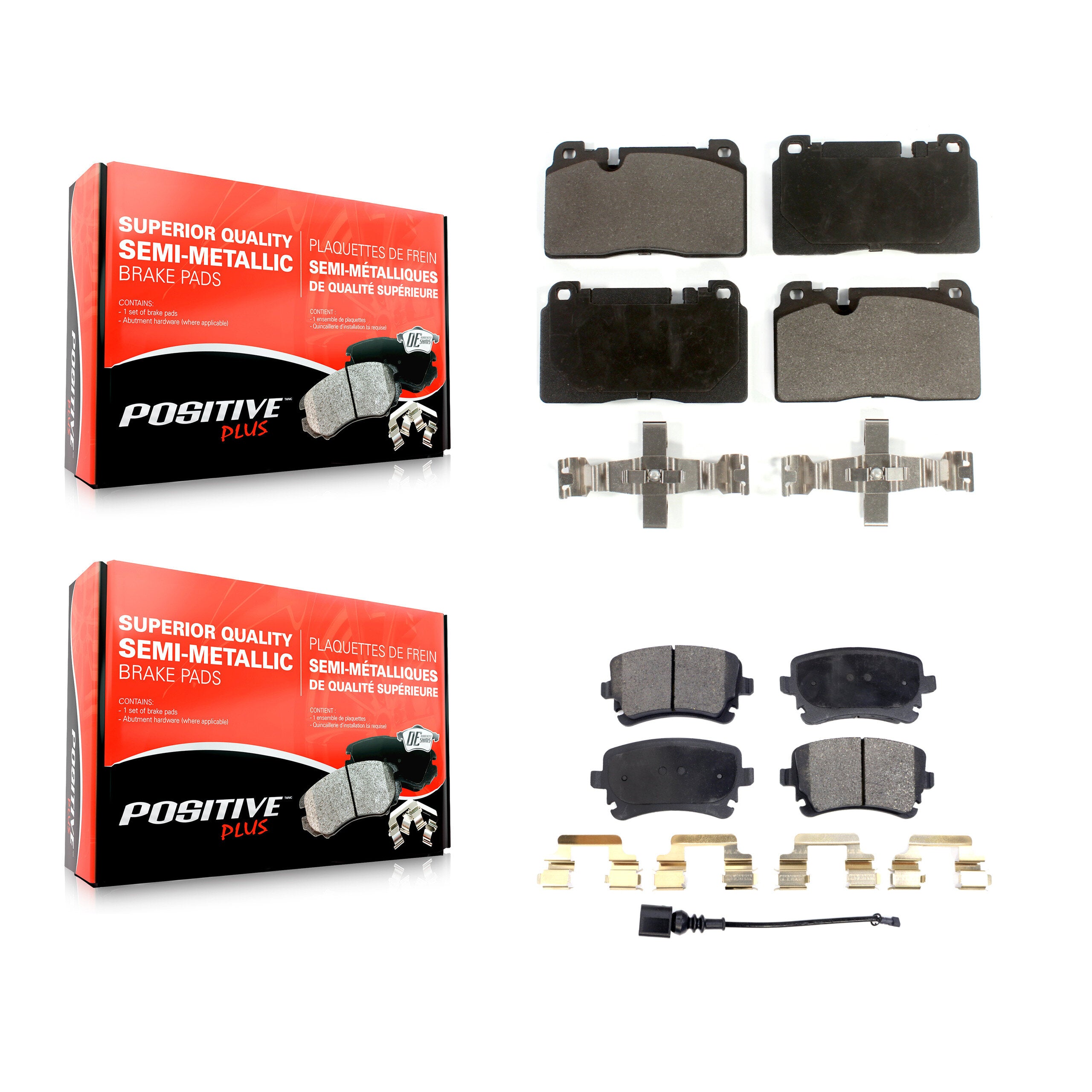 Positive Plus KPF-100527 Disc Brake Pad for 2016 Audi Q5 - Front and Rear