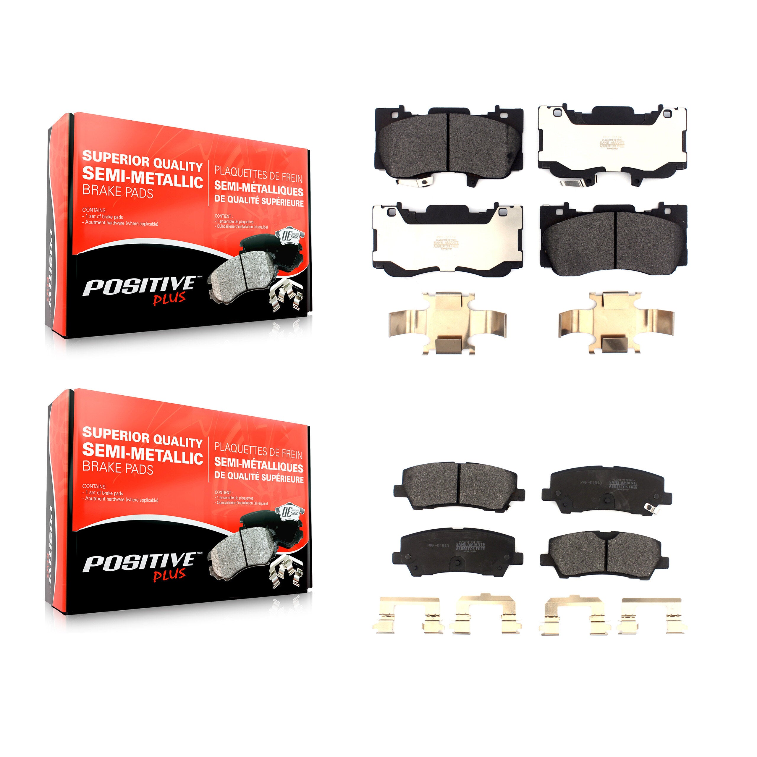 Positive Plus KPF-100530 Disc Brake Pad for 2015-2022 Ford Mustang - Front and Rear