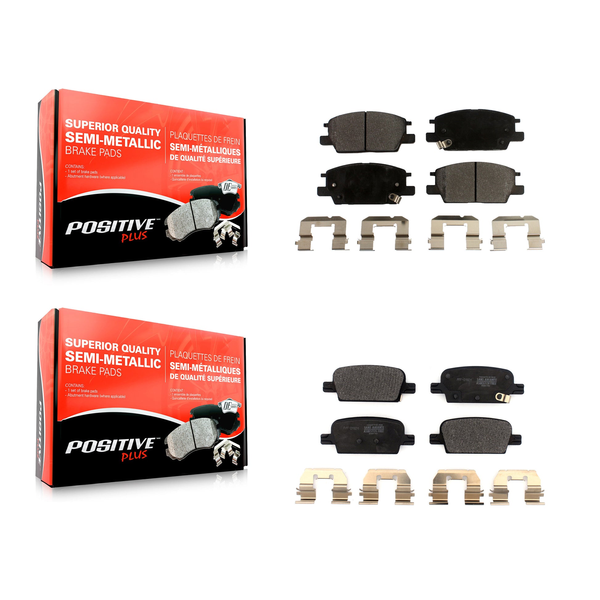 Positive Plus KPF-100537 Disc Brake Pad for 2016-2019 Chevrolet Malibu - Front and Rear