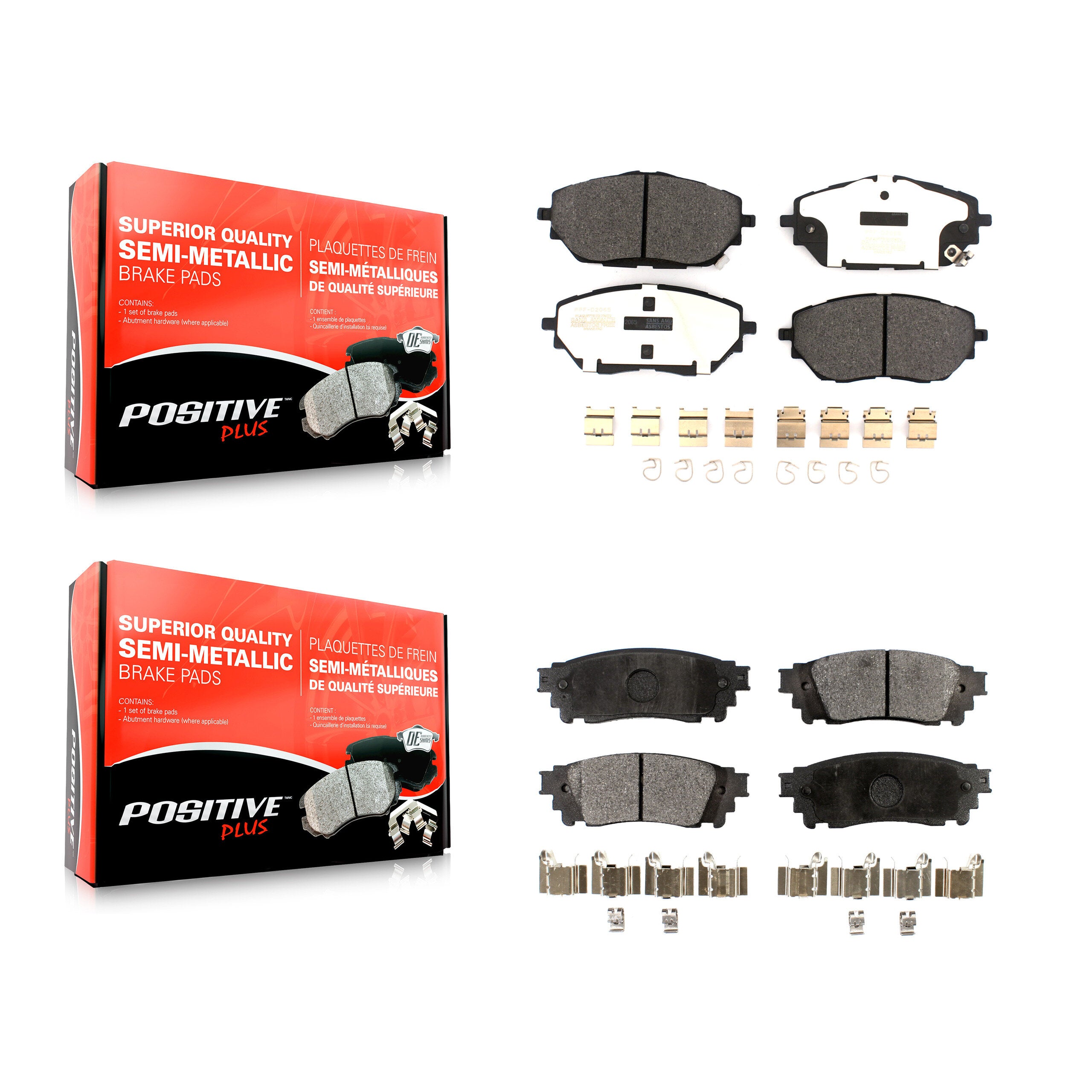 Positive Plus KPF-100538 Disc Brake Pad for 2018-2019 Toyota C-HR - Front and Rear