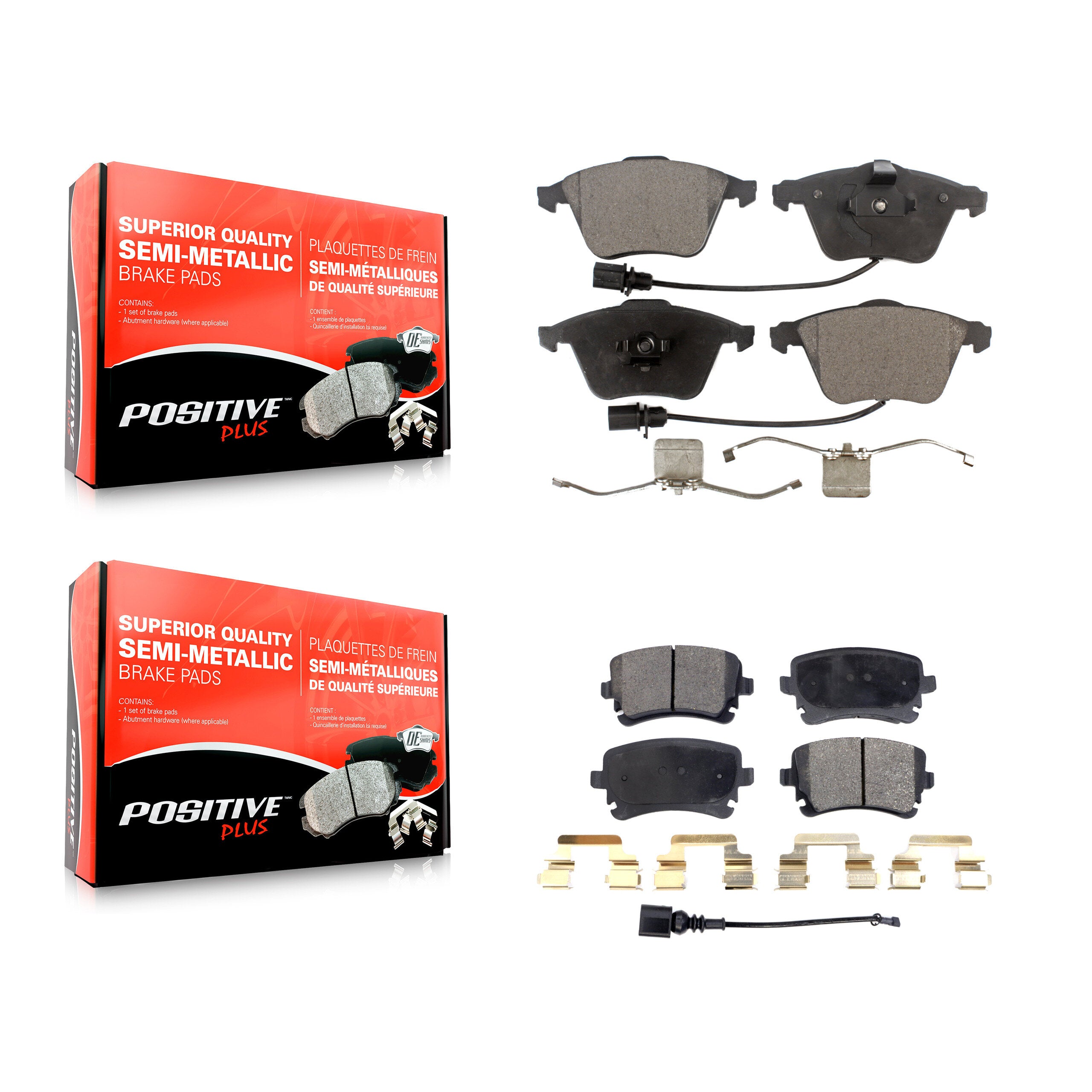 Positive Plus KPF-100547 Disc Brake Pad for 2004-2011 Audi A6 Quattro, Audi S4 - Front and Rear