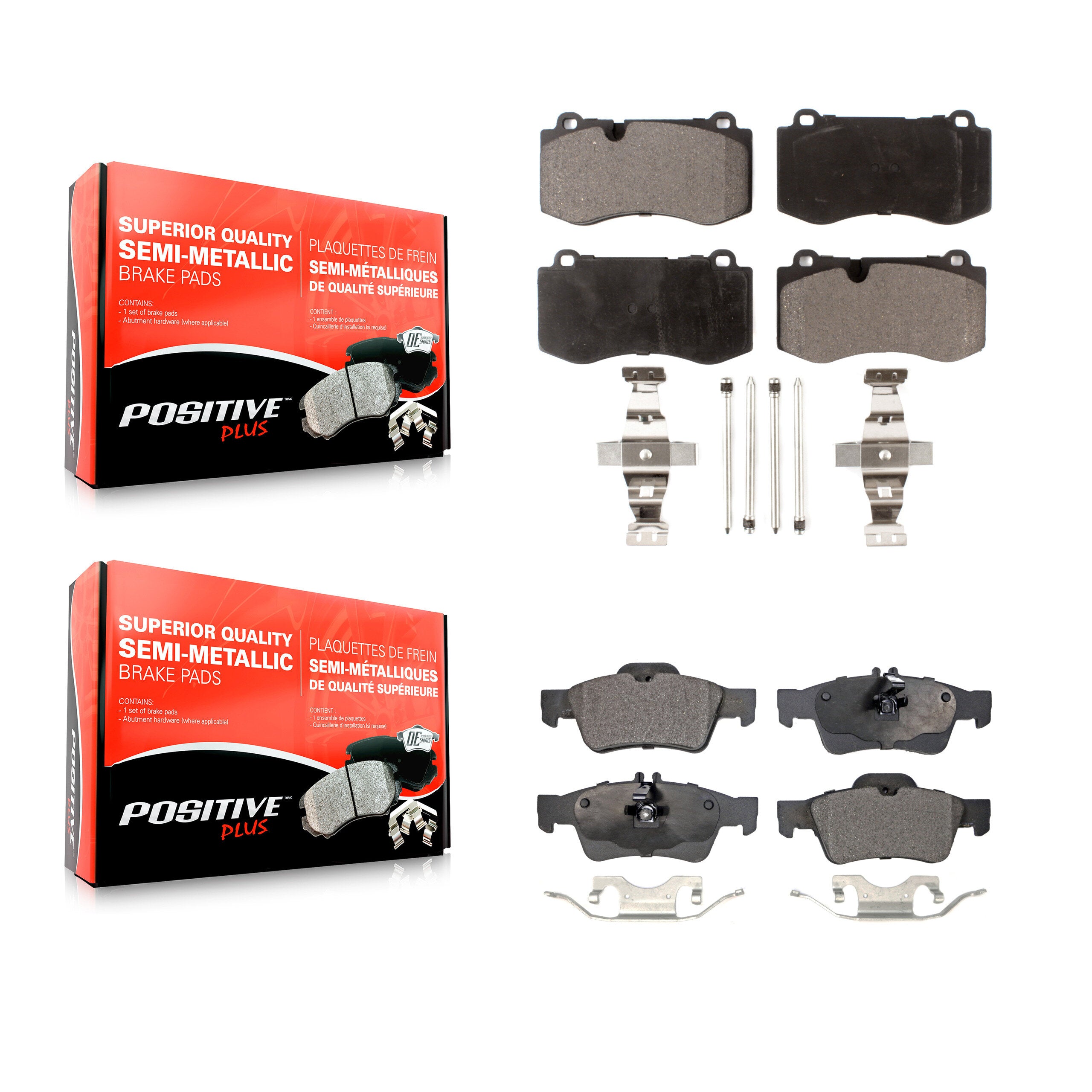 Positive Plus KPF-100550 Disc Brake Pad for 2007-2014 Mercedes-Benz S350, Mercedes-Benz S400 and More - Front and Rear