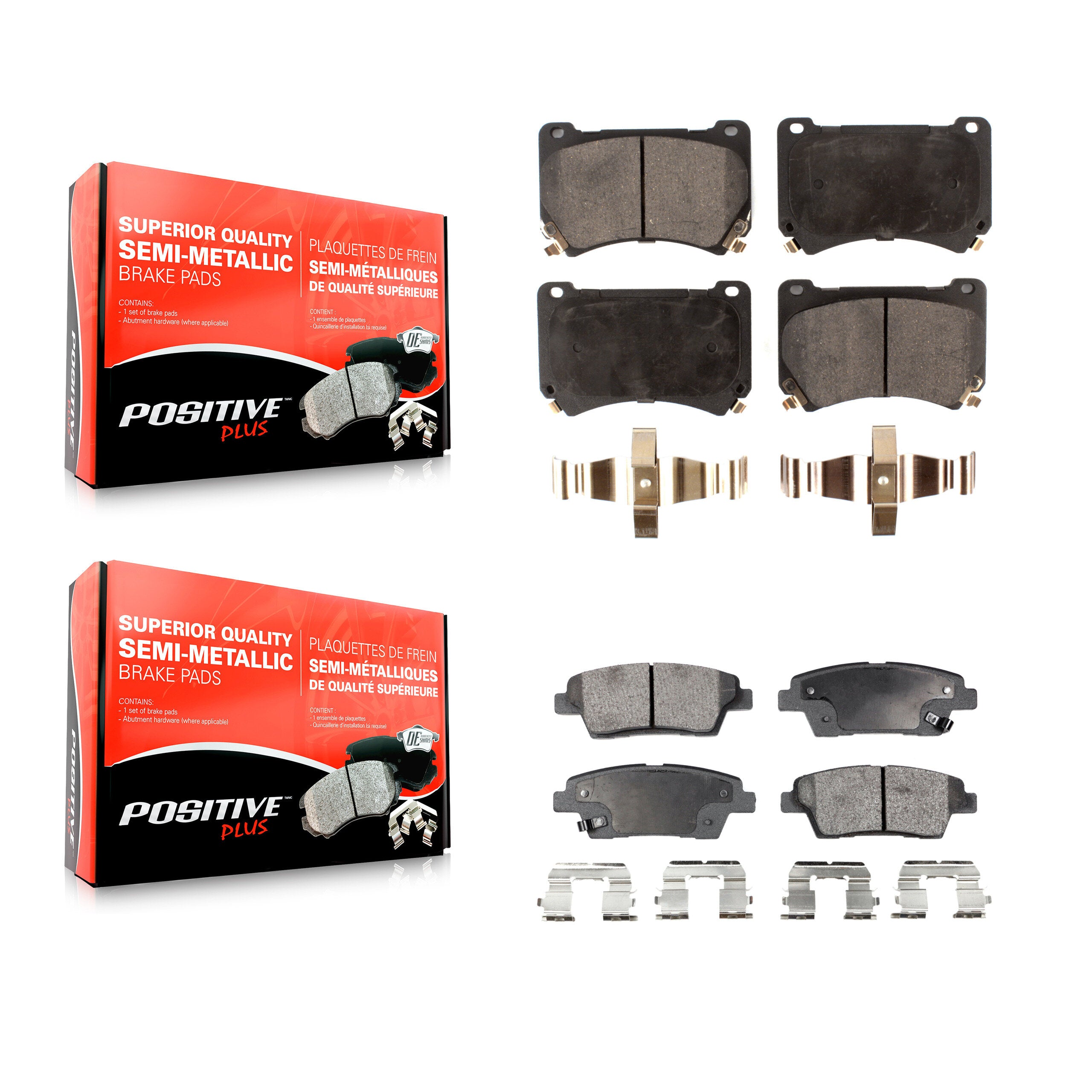 Positive Plus KPF-100552 Disc Brake Pad for 2010-2014 Hyundai Genesis - Front and Rear