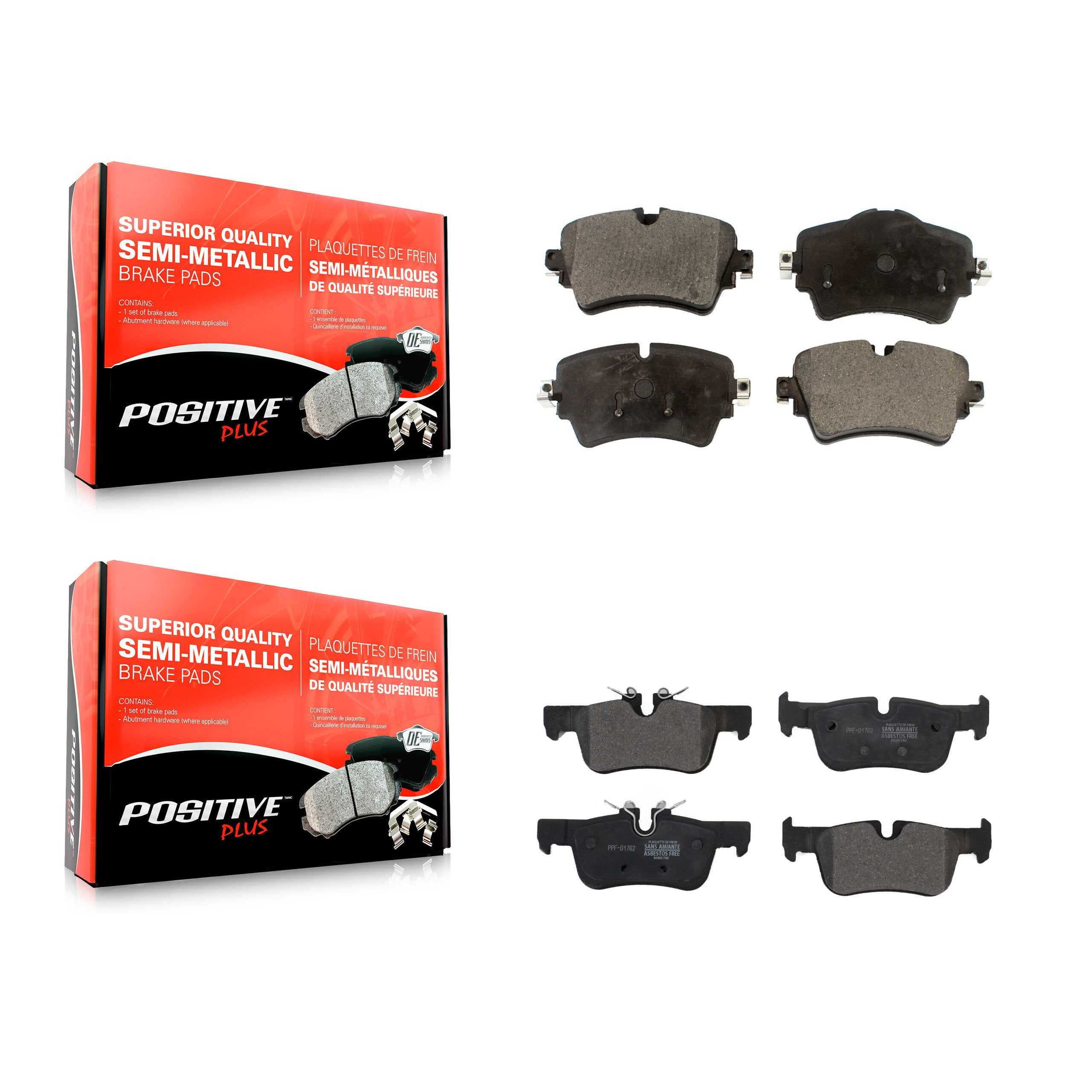 Positive Plus KPF-100558 Disc Brake Pad for 2016-2019 Mini Cooper Clubman - Front and Rear