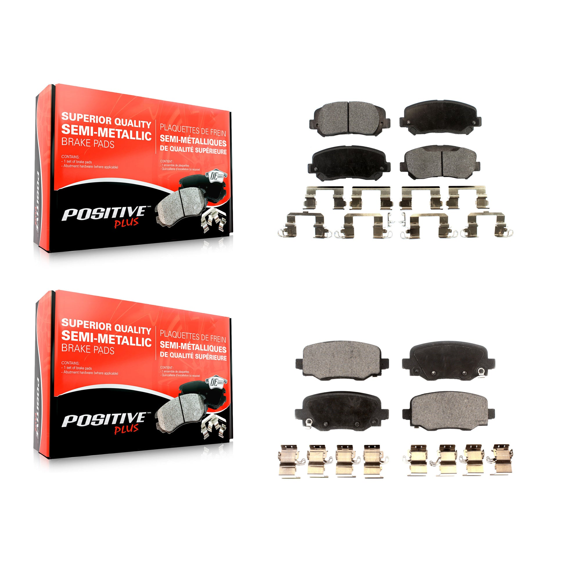 Positive Plus KPF-100561 Disc Brake Pad for 2014-2017 Jeep Cherokee - Front and Rear