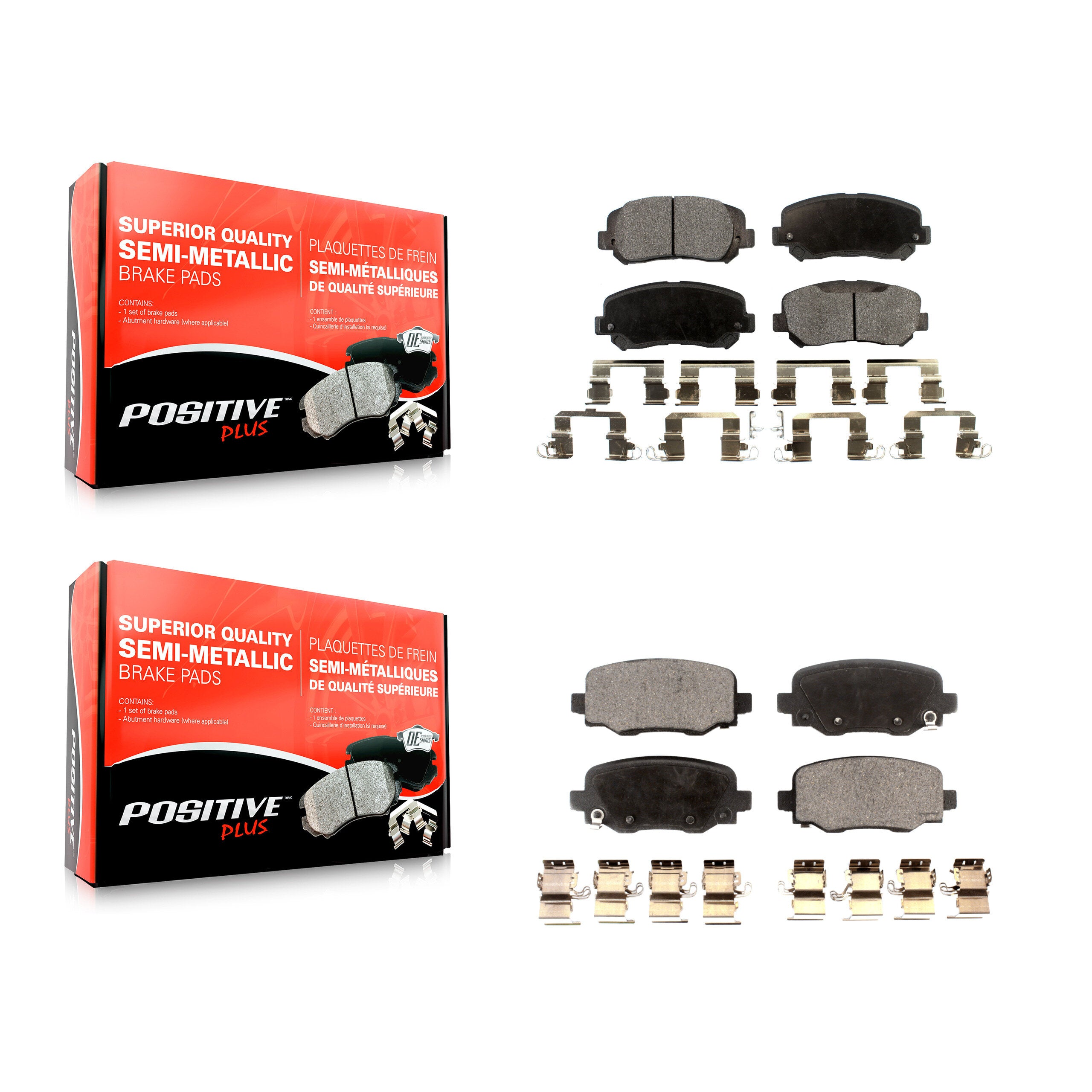 Positive Plus KPF-100561 Disc Brake Pad for 2014-2017 Jeep Cherokee - Front and Rear