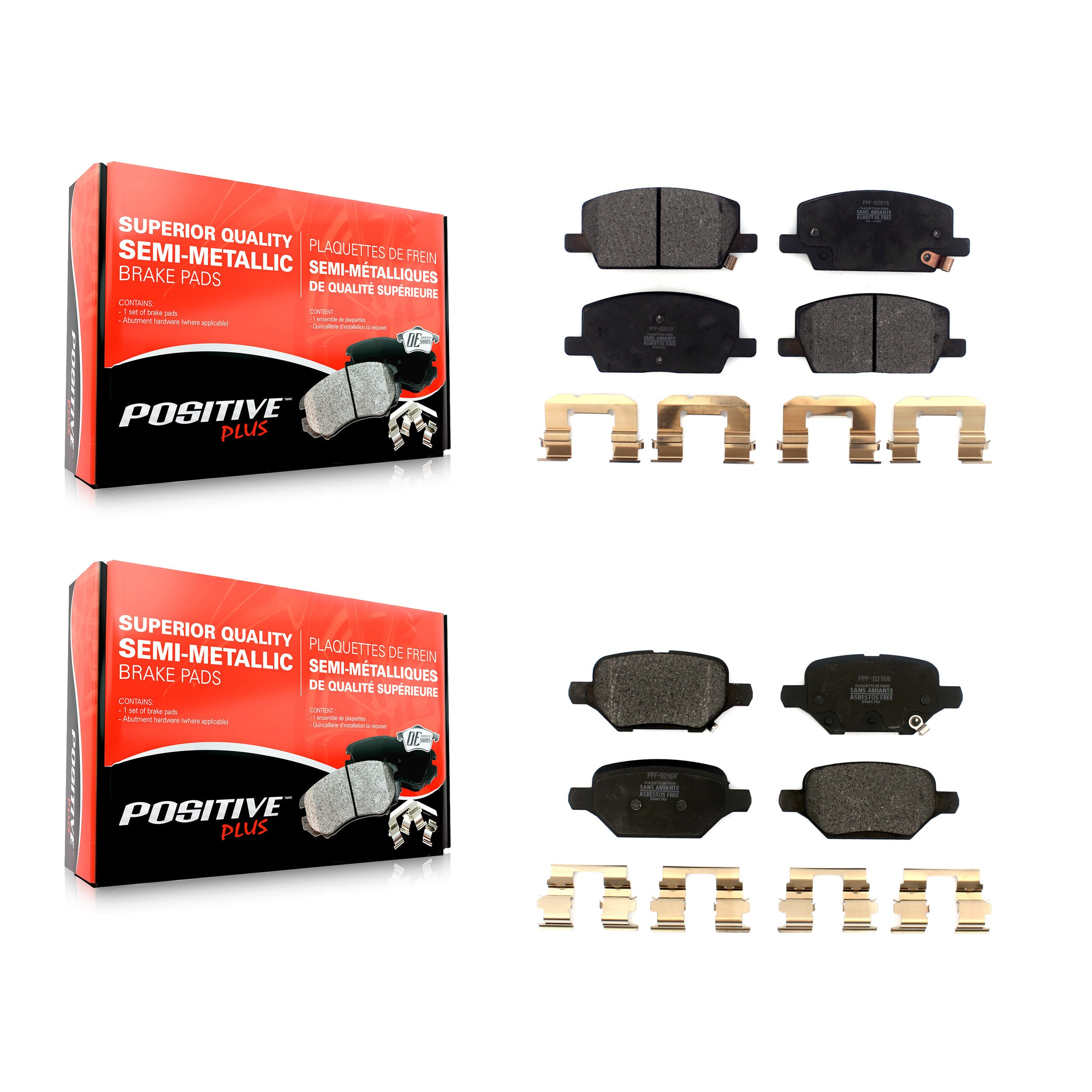 Positive Plus KPF-100564 Disc Brake Pad for 2018-2022 Buick Encore, Chevrolet Trax - Front and Rear