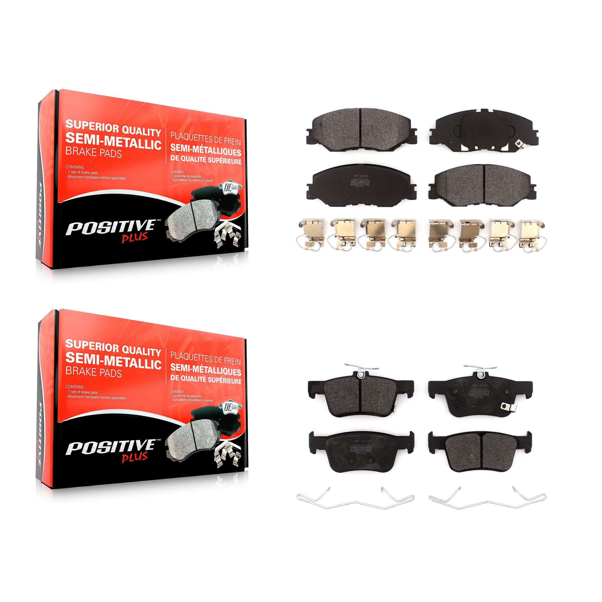 Positive Plus KPF-100565 Disc Brake Pad for 2019-2022 Honda Insight - Front and Rear