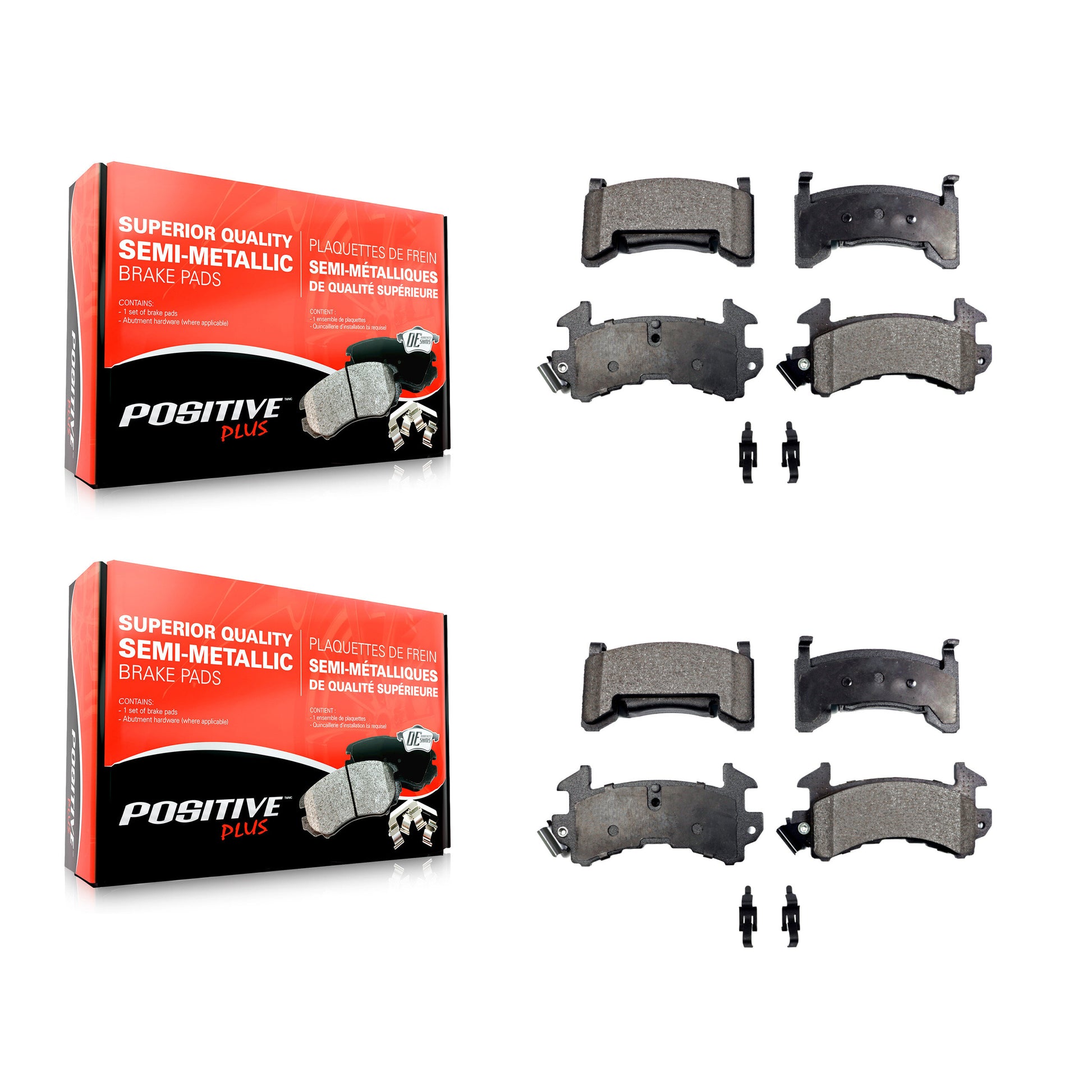 Positive Plus KPF-100570 Disc Brake Pad for 1980-1988 Chevrolet Camaro, Pontiac Firebird and More - Front and Rear