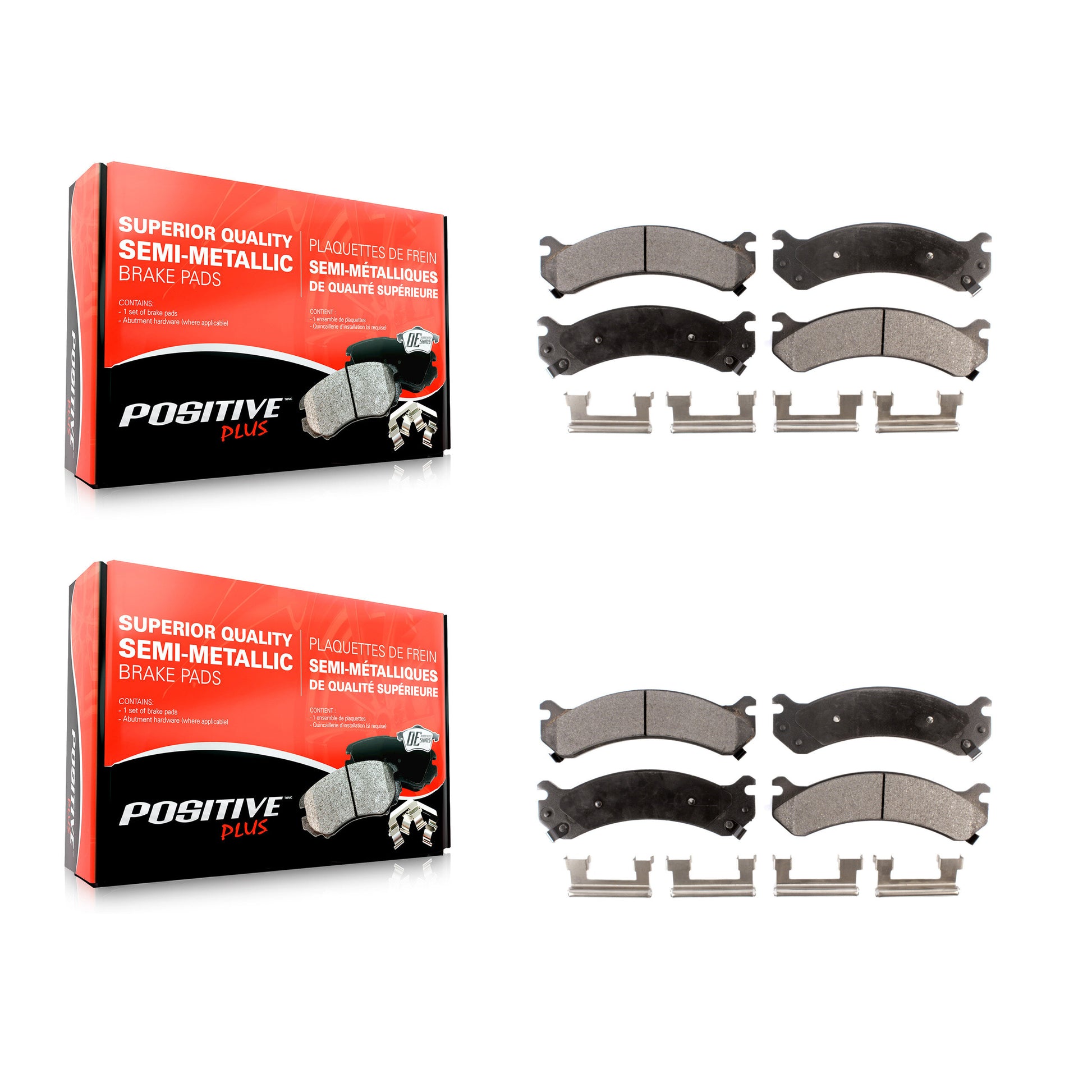 Positive Plus KPF-100575 Disc Brake Pad for 2001-2010 Chevrolet Silverado 3500 Classic, Chevrolet Silverado 3500 HD and More - Front and Rear