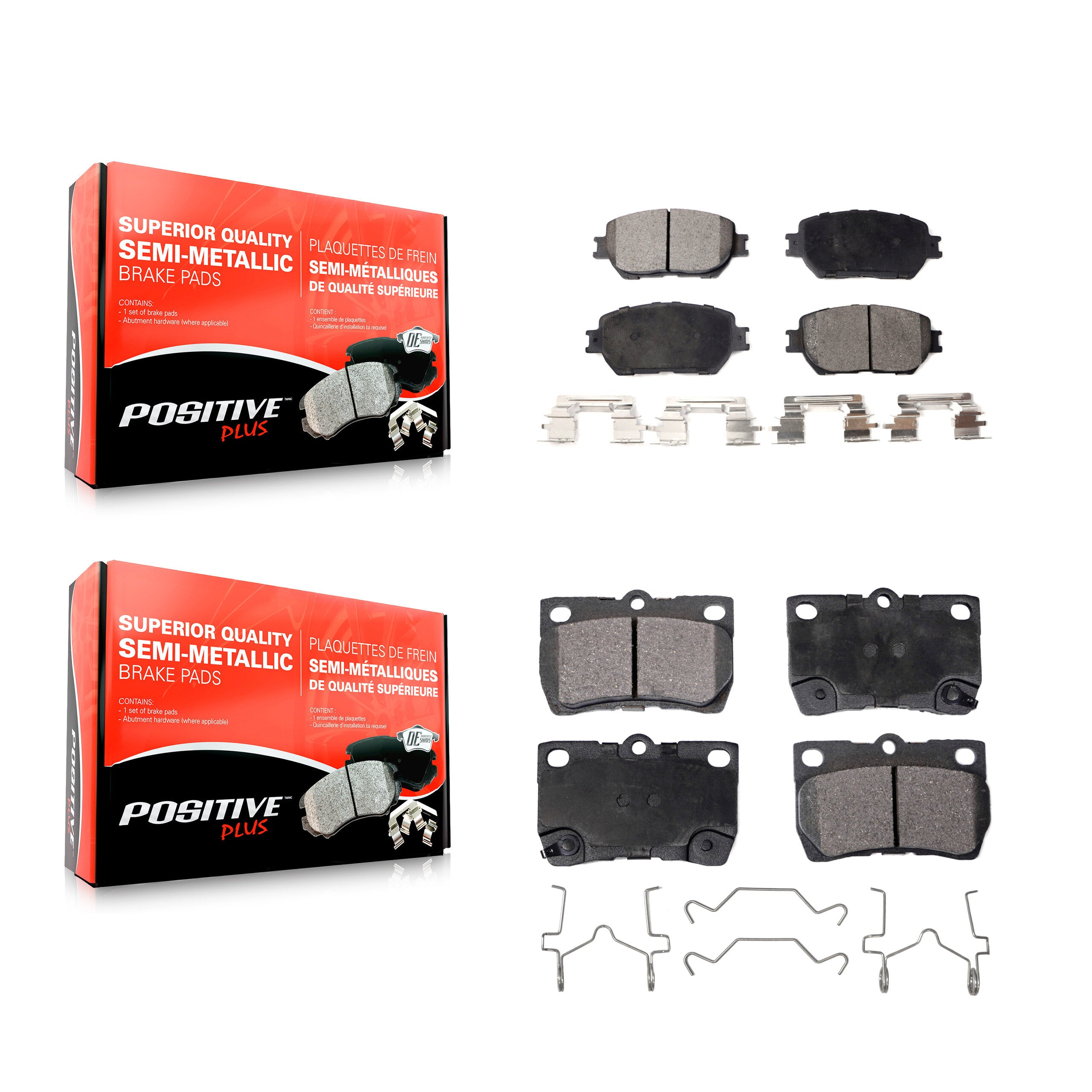 Positive Plus KPF-100579 Disc Brake Pad for 2006-2013 Lexus IS250, Lexus GS300 - Front and Rear